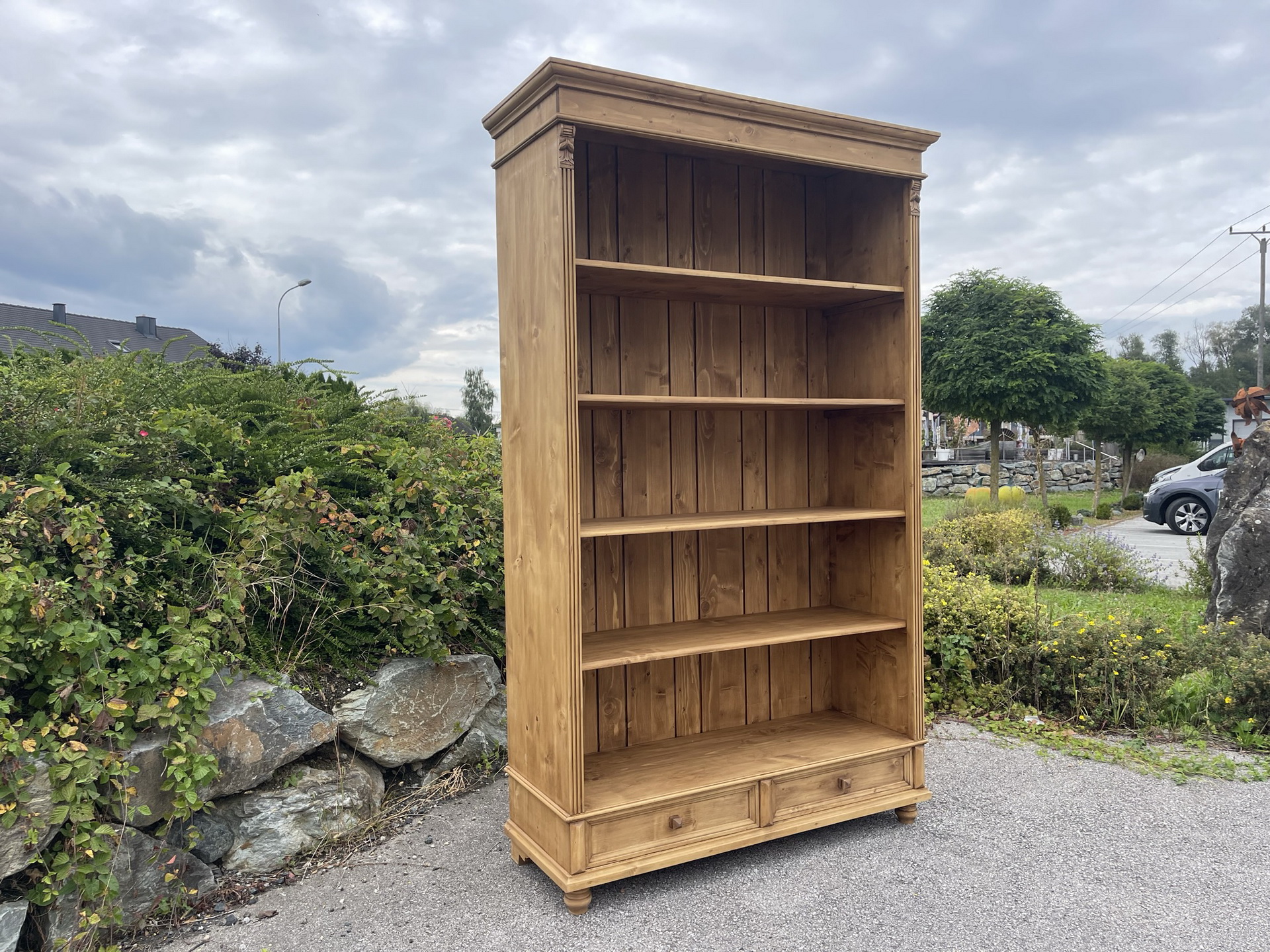 bauernmoebel_bauernschrank_18 Riesen Bücherregal Stellage Bücherschrank Massivholz Naturholz B1711