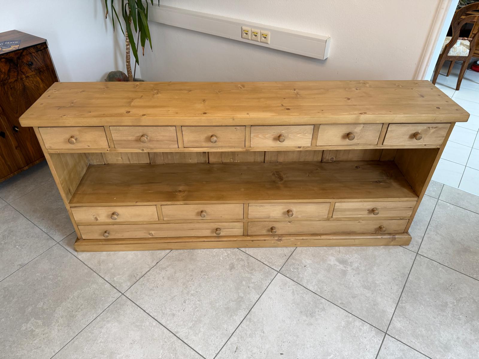SALE Bäuerliche 12 Laden Kommode Anrichte Sideboard Weichholz G2072