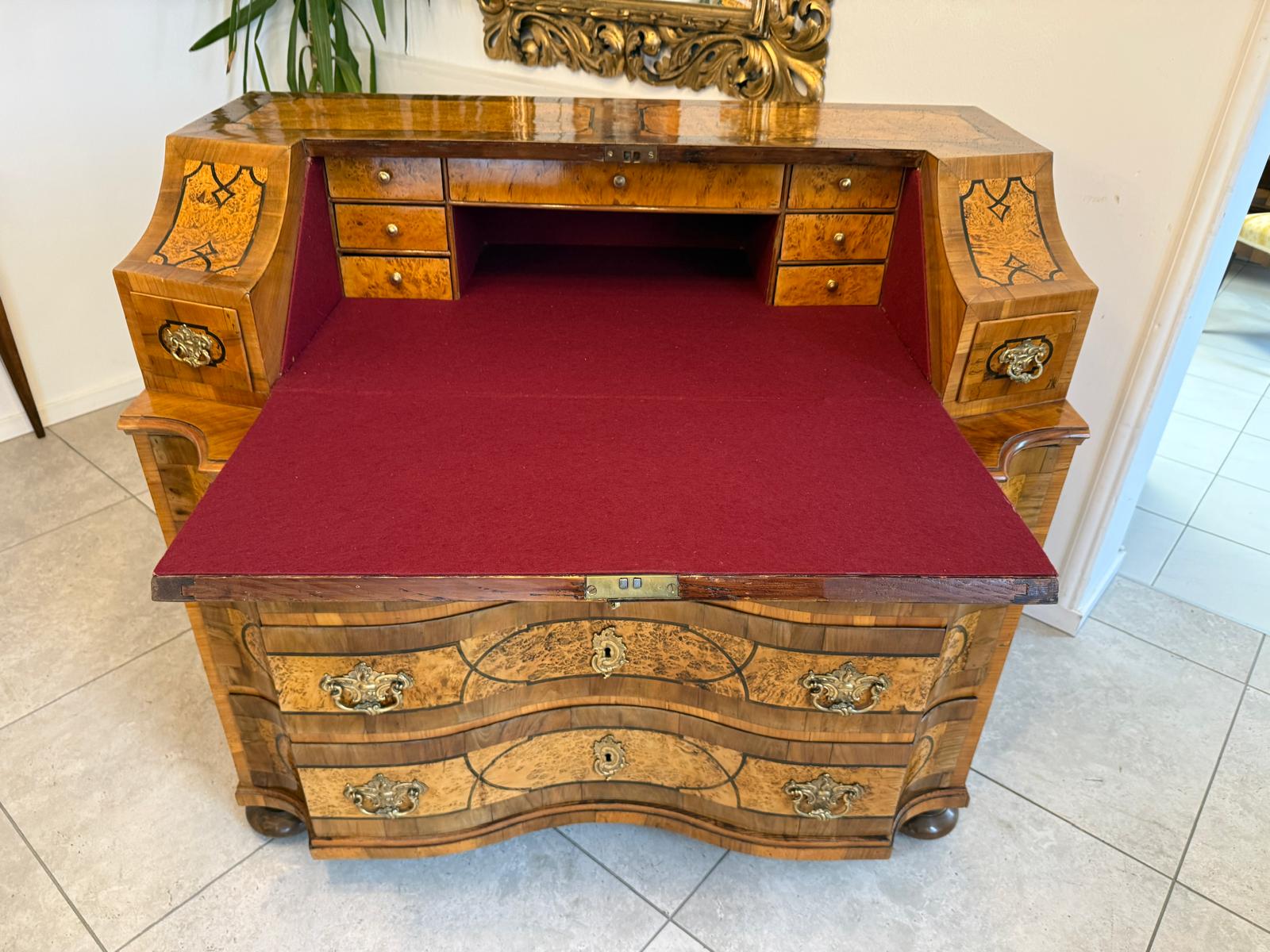 Authentischer Barock Schreibsekretär Sekretär Kommode Antiquität  G2374