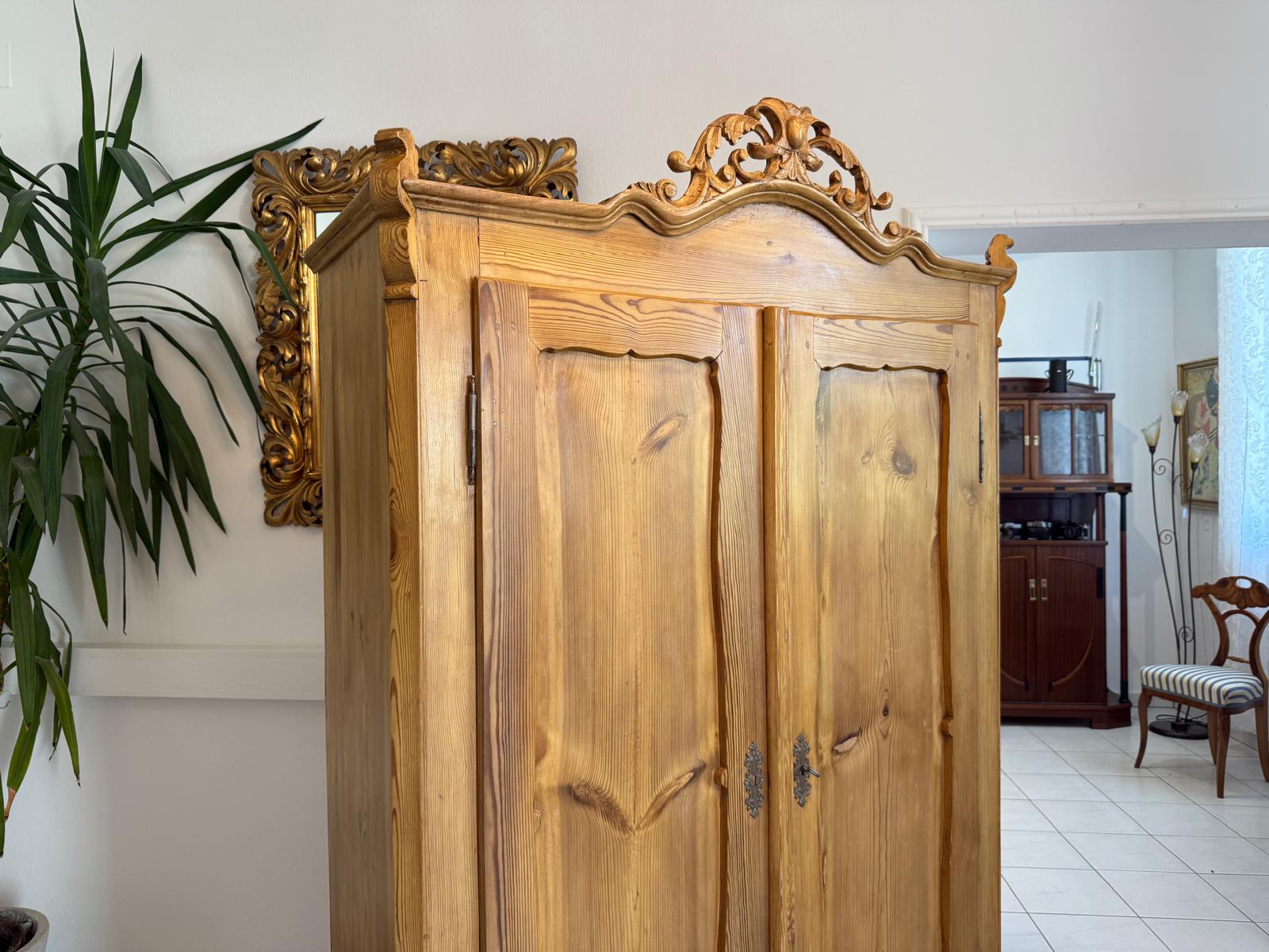 Bauernschrank Kleiderschrank Naturholz Landhausschrank Antik Weichholz G1791