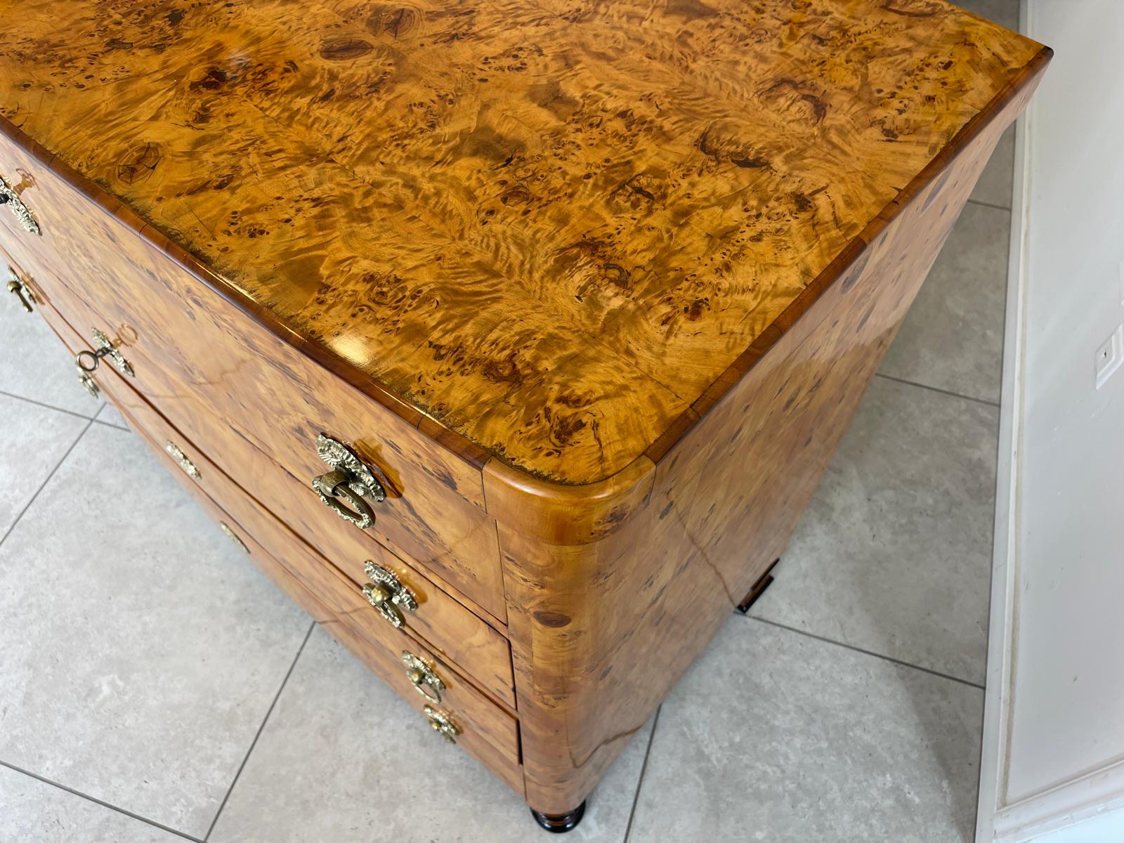 Restaurierte Biedermeier Schreibkommode Sekretär Pappelholz Antiquität G1747