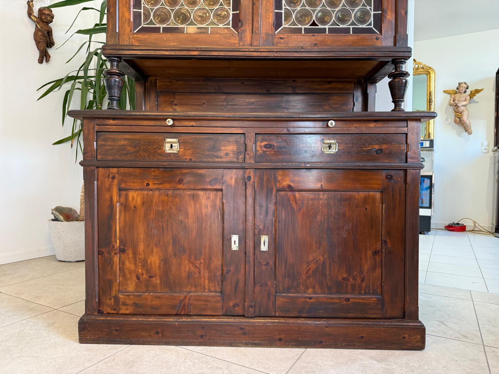 Originale Bäuerlicher Zirbenholz Küchenschrank Küchenkredenz D1257 Kopie