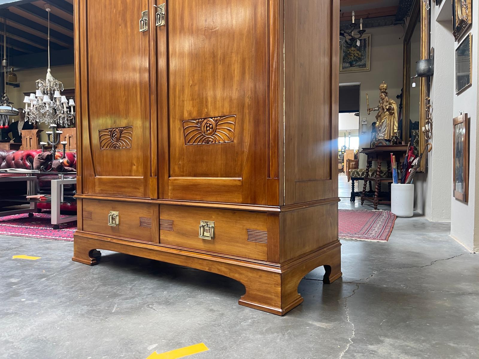 Traum Restaurierte Jugendstil Kleiderschrank Kasten Bücherschrank Antiquität  G1599
