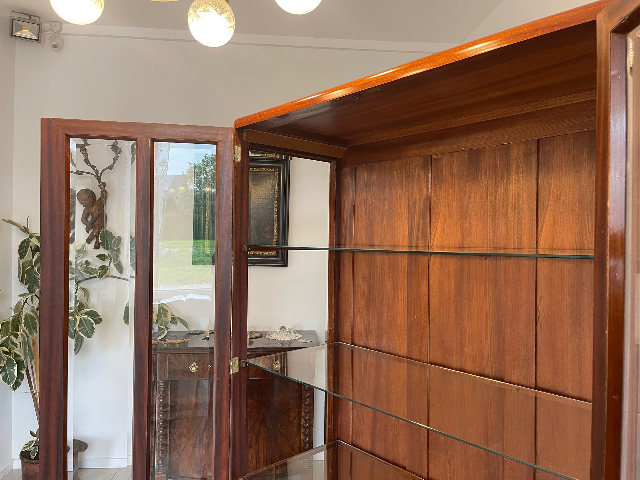 2511f242-eeff-40bc-8446-145b9017756e Restaurierter Jugendstil Glasschrank Bücherschrank Vitrinenschrank A4930