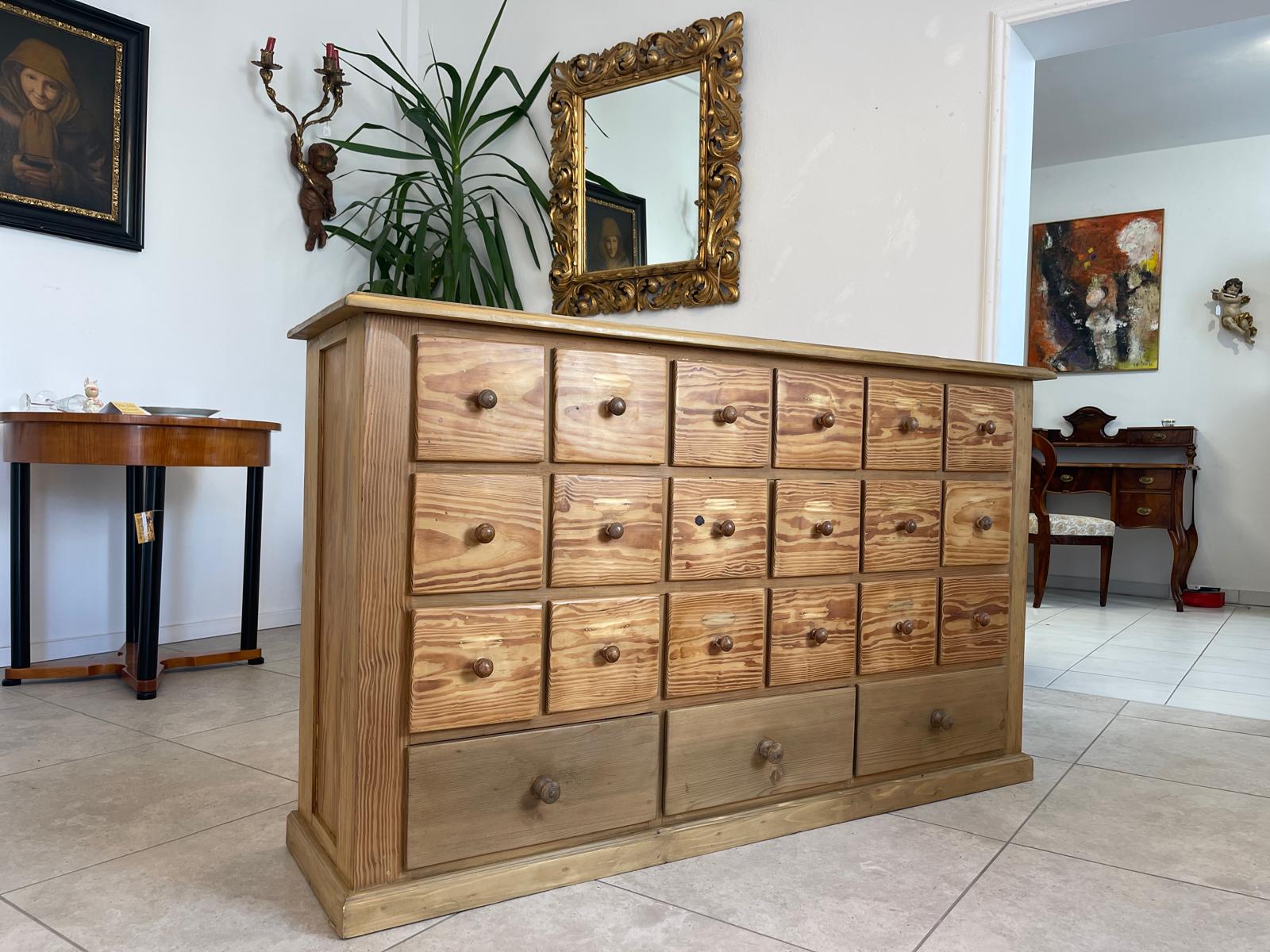 Alte uirge 10 Laden Ladenkommode Ladenschrank Apothekerschrank Bauernmöbel G1321