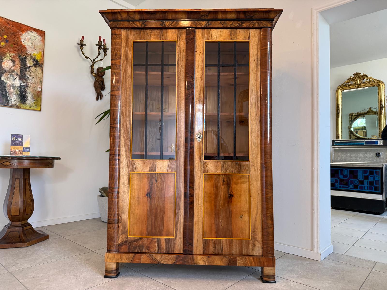 Biedermeier Vitrine Bücherschrank Glasschrank Antiquität D2371