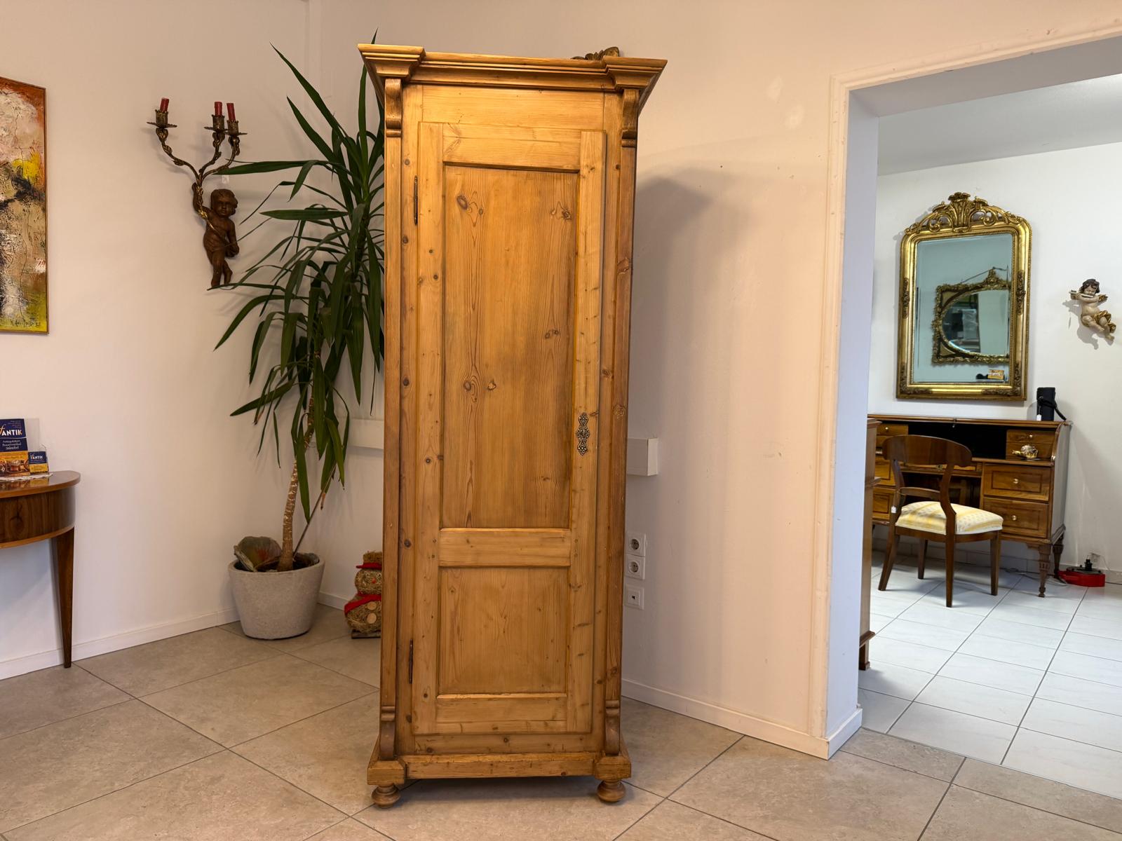 Restaurierter 1 türiger Bauernschrank Gründerzeit  Naturholzschrank G2259