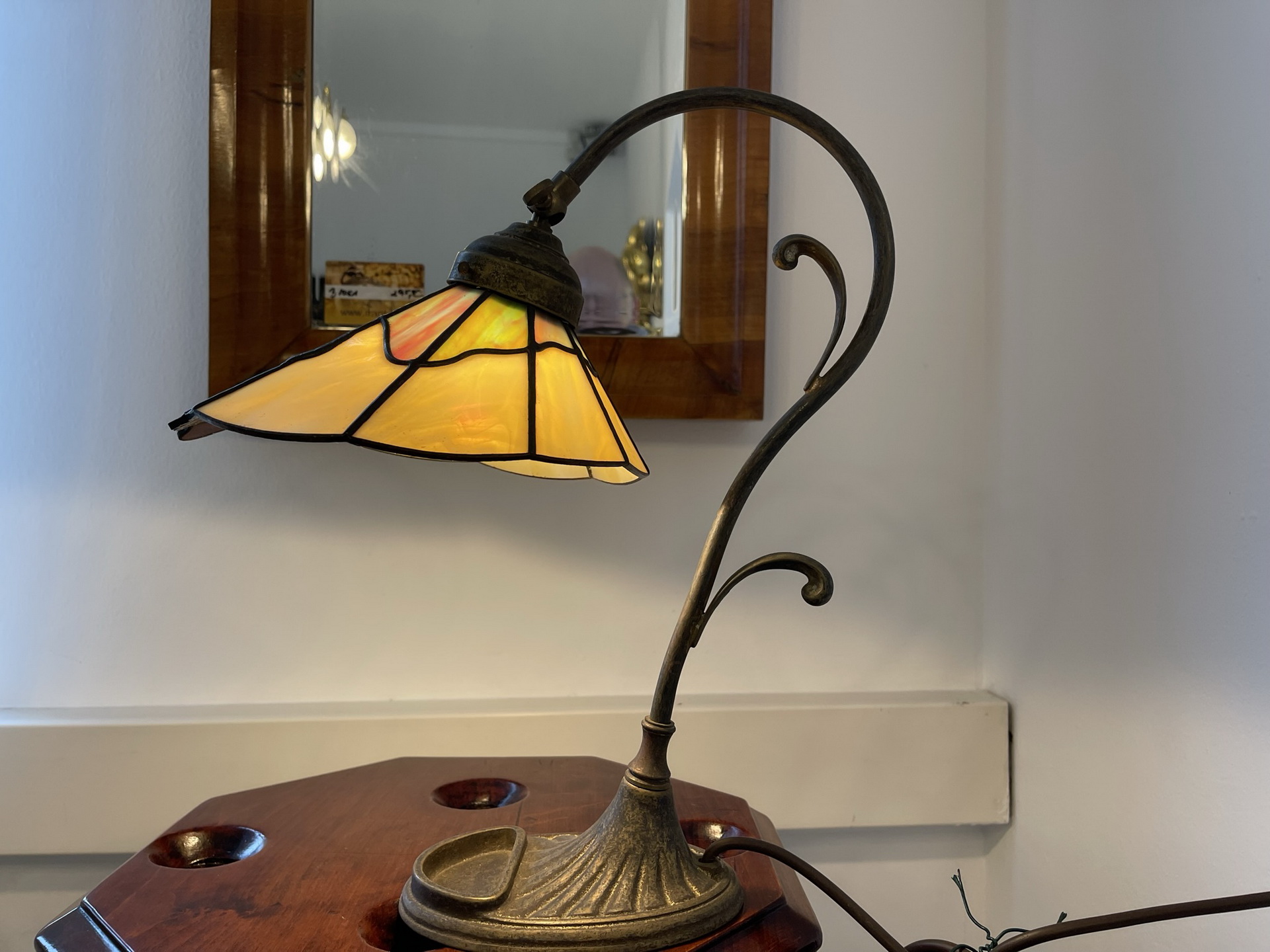 tiffany-glaskunst-_143xNA0BVWaI9vAt Echtglas Schreibtisch Lampe Tiffany Glaskunst Klaunser kl14-1
