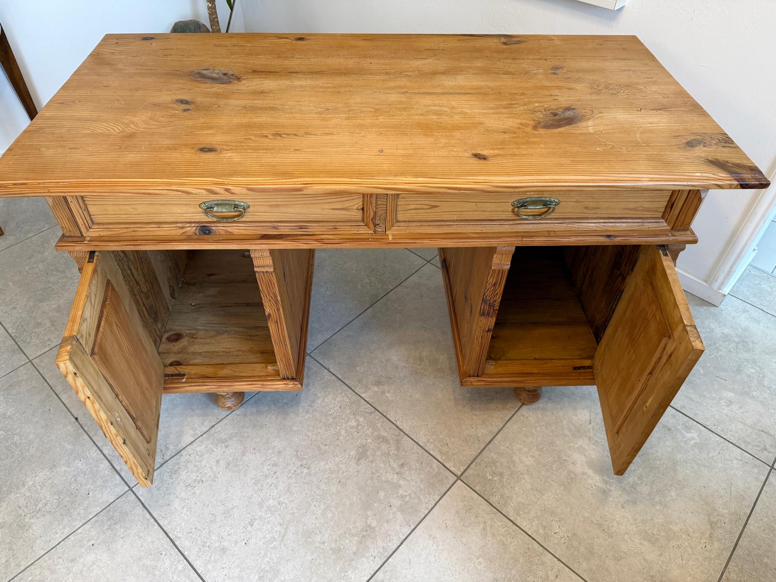 Bäuerlicher Gründerzeit Schreibtisch Sekretär Weichholz G2378