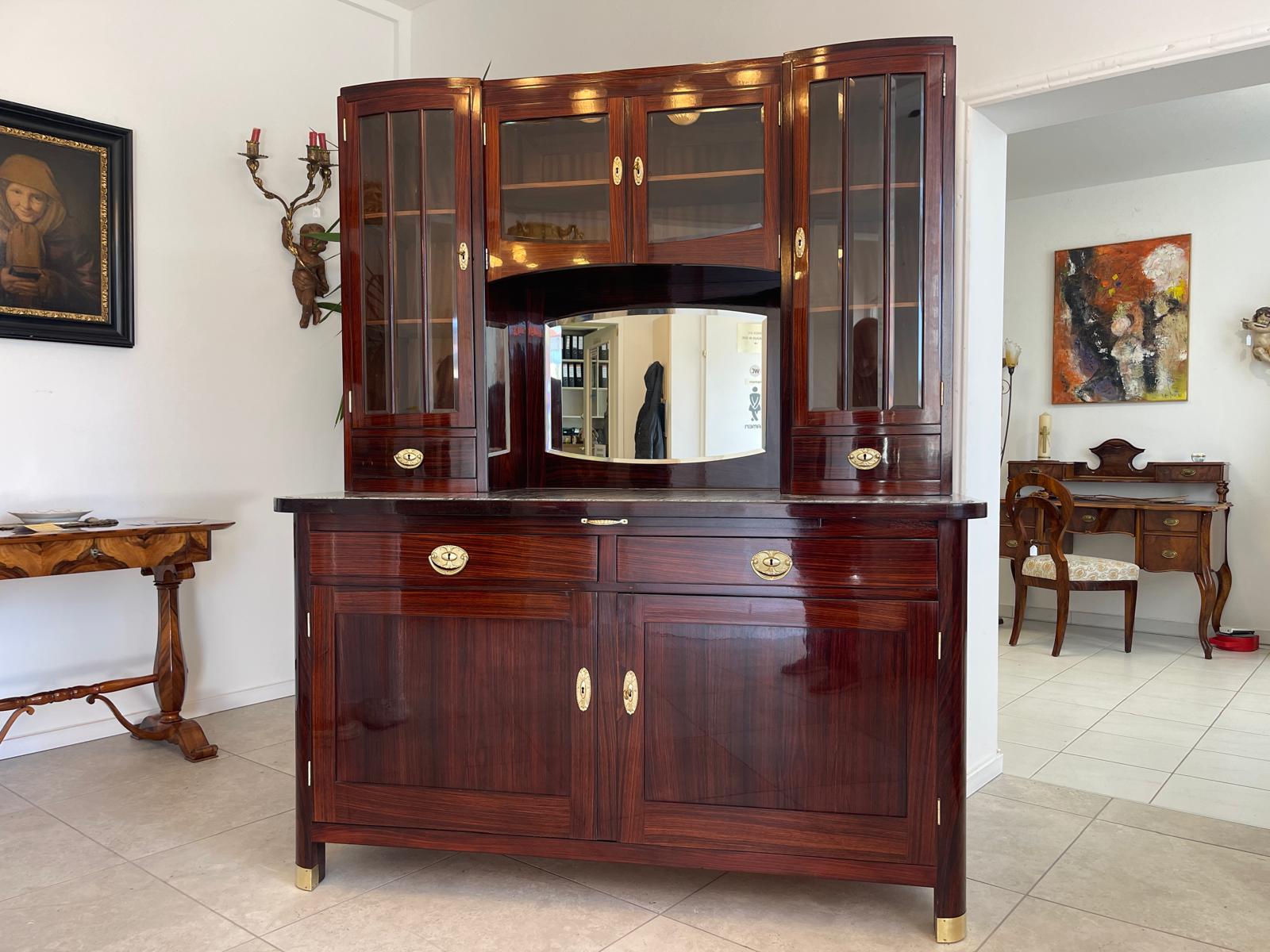 Sale Restauriertes Jugendstil Designerbuffet Aufsatzbuffet Originalstück G1377