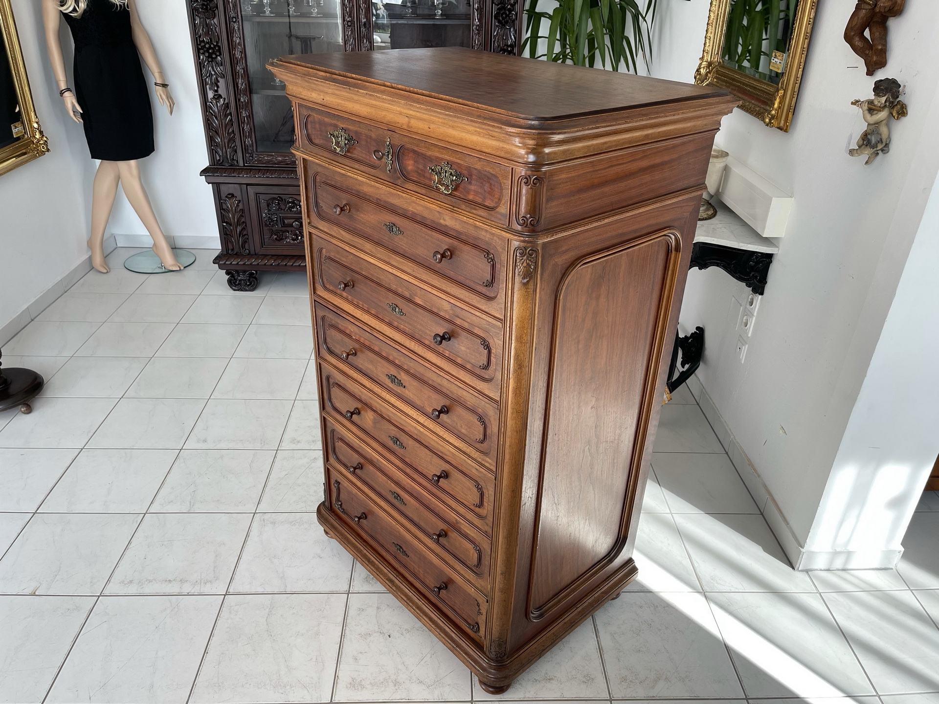 Jugendstil-Biedermeier-Barock_117 Original Gründerzeit Hochkommode Anrichte Historismus A2968