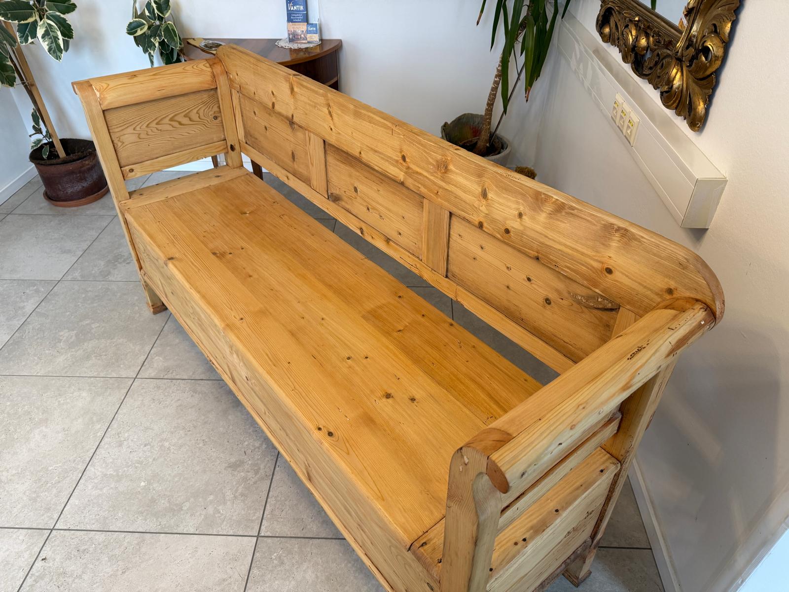 Sale Provinzielle Biedermeier Truhenbank Landhausbank G2296