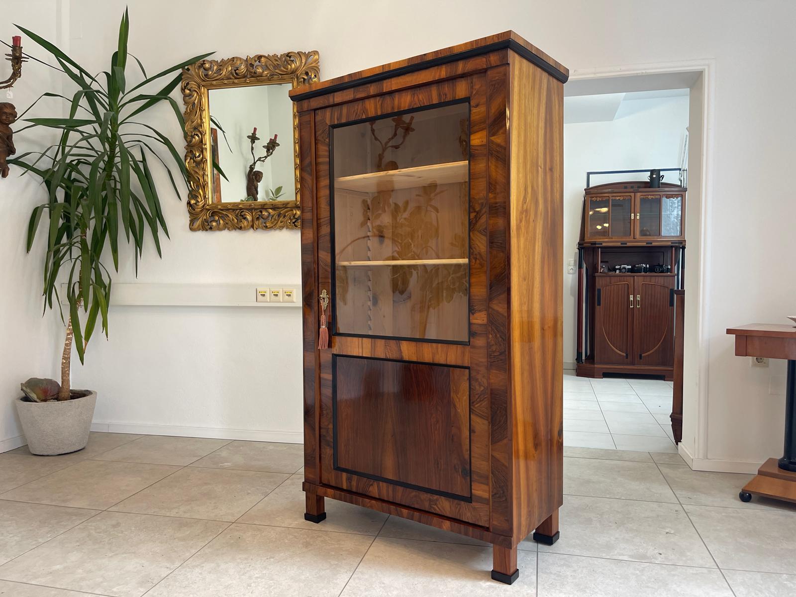 Originale Biedermeier Vitrine Glasschrank Antiquität Bücherschrank G1746