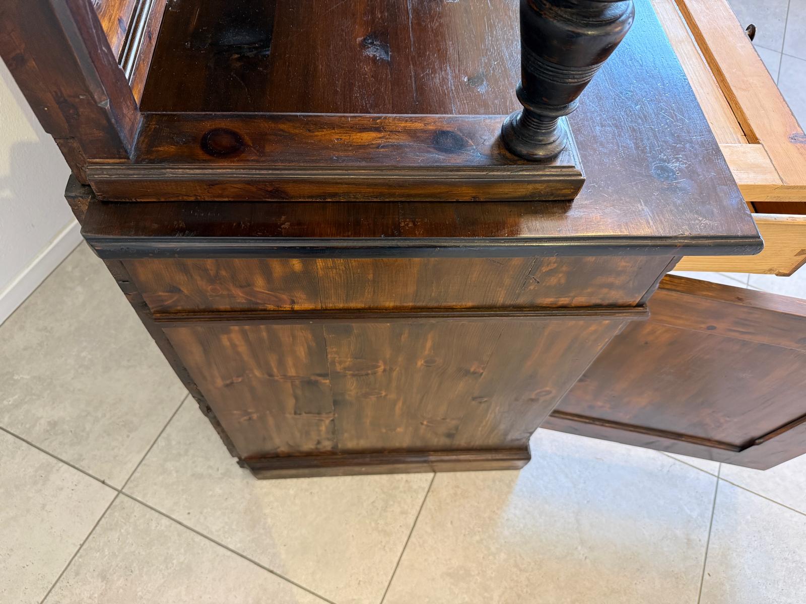 Originale Bäuerlicher Zirbenholz Küchenschrank Küchenkredenz D1257 Kopie