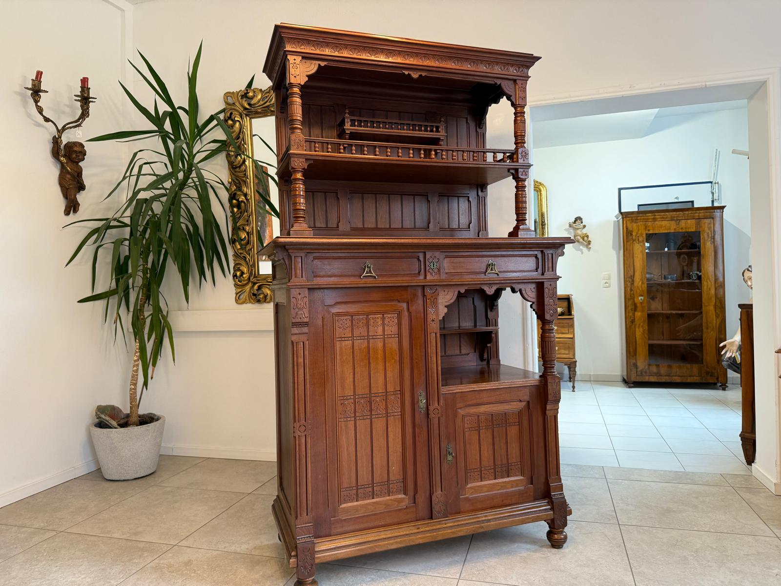 Originale Gründerzeit Anrichte Schrank Vertiko Schrank RegalG2234