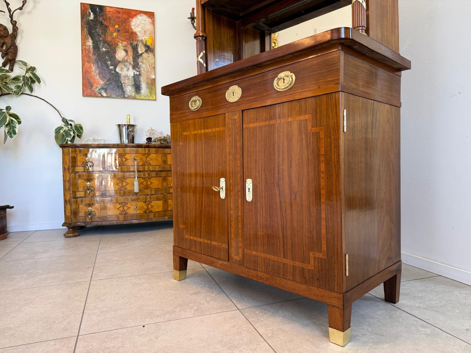 Jugendstil Aufsatzbuffet Antiquität Kredenz Küchenschrank D2697