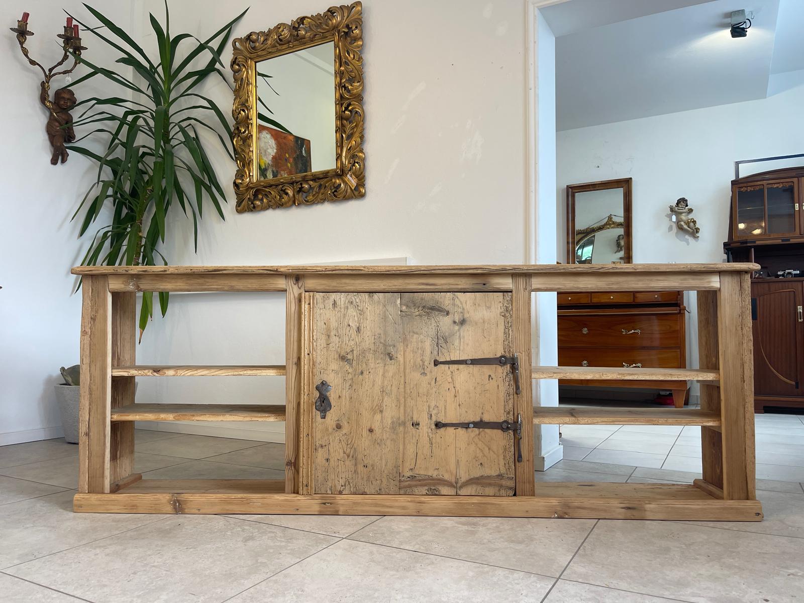 urige Anrichte Bücherregal Brotschrank Ladenschrank Ladenkommode Antik G1698