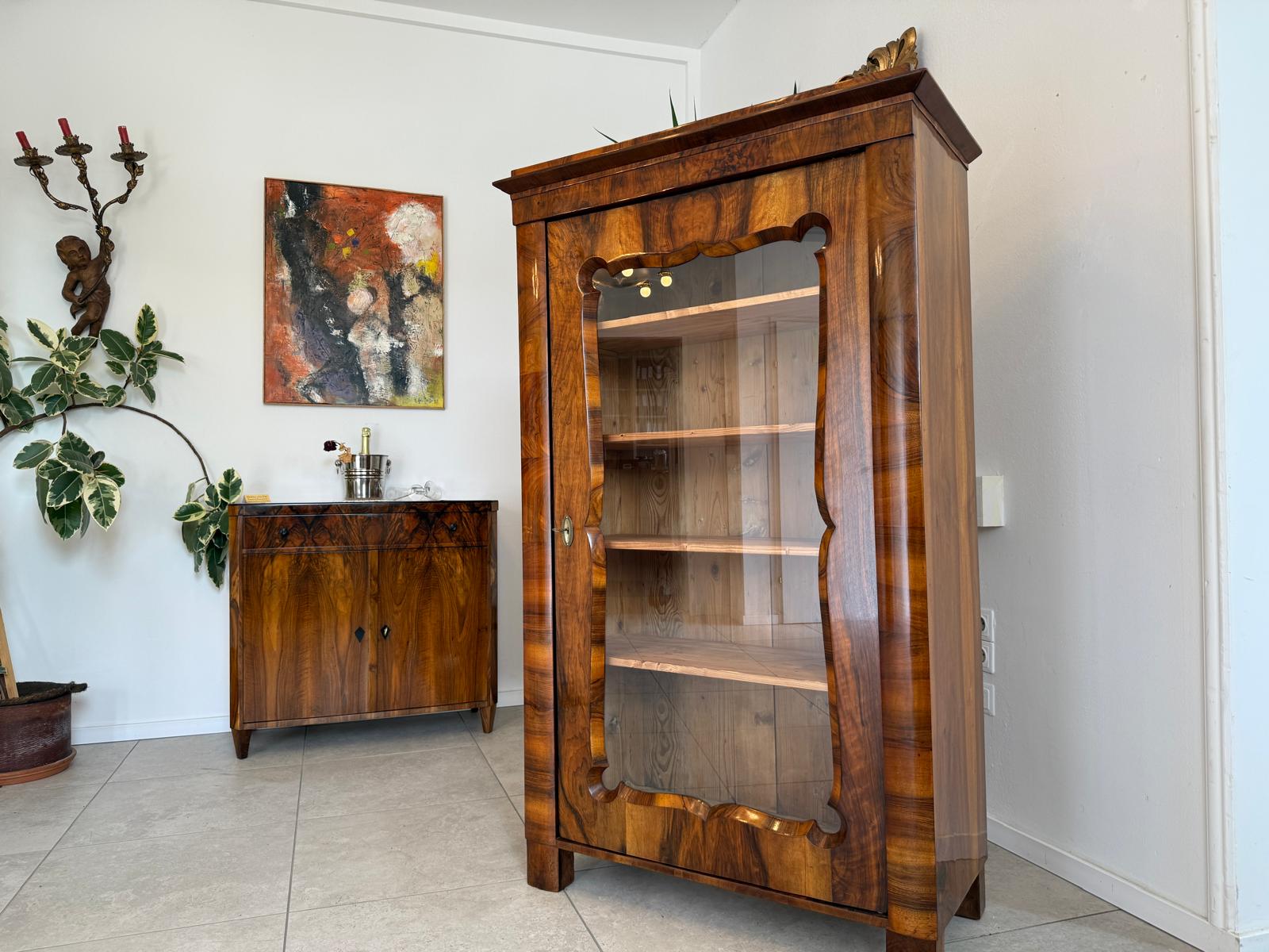 Antiquität Biedermeier Vitrine Bücherschrank Antiquität G2012