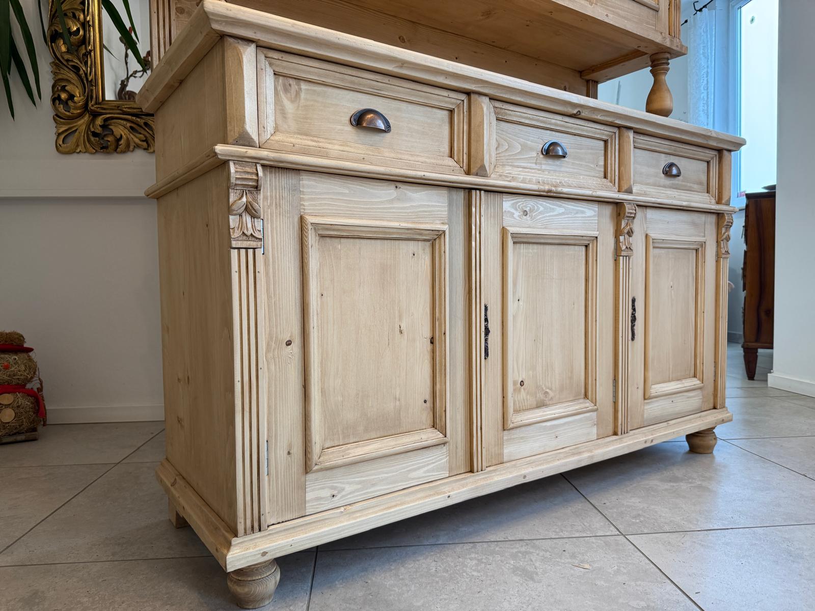 Gründerzeit Naturholschrank Küchenbuffet Küchenschrank Küchenkredenz G2307