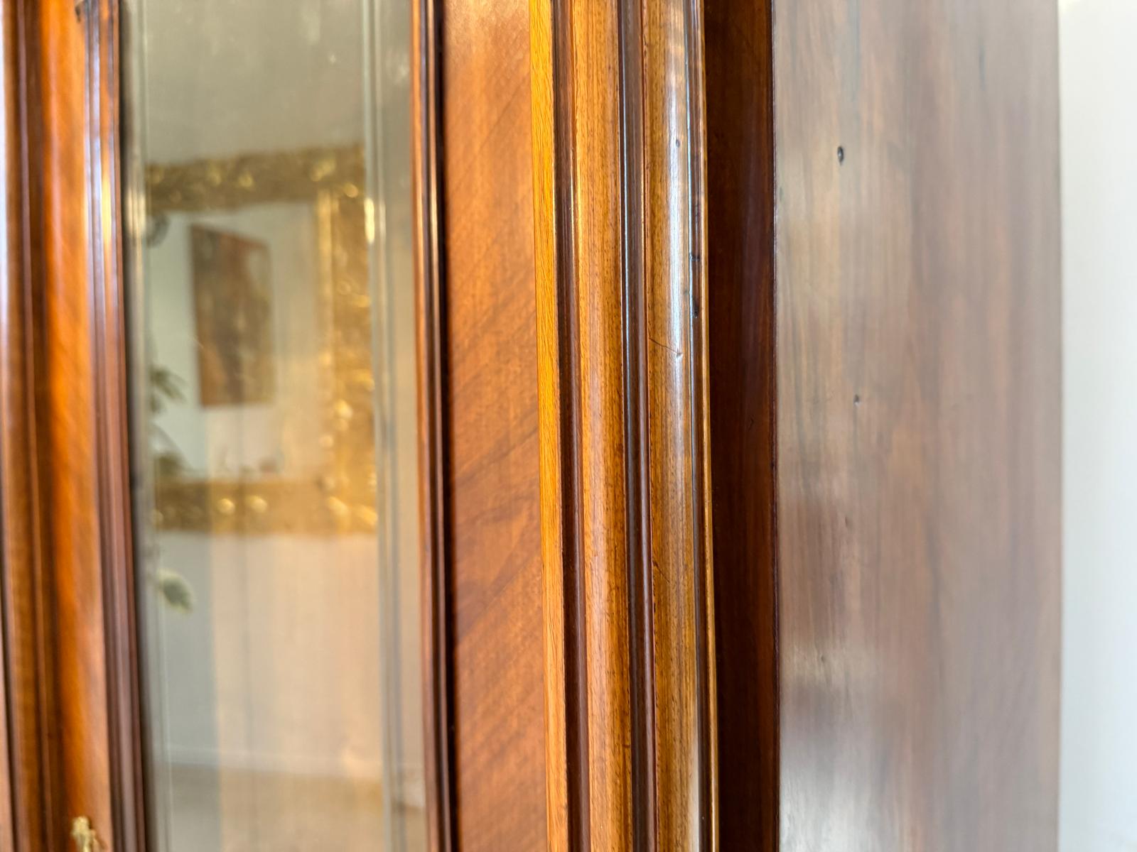 Gründerzeit Vitrinenschrank Bücherschrank Nussholz Furniert G2395