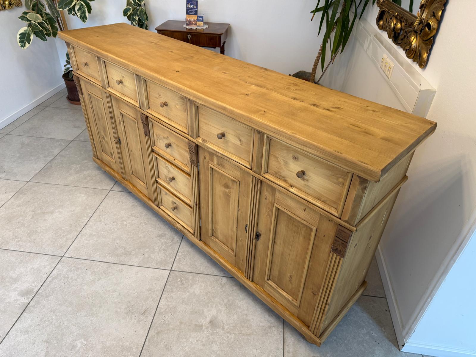 Massiver antiker Apothekenschrank 8 Ladenkommode Bauernmöbel G2361