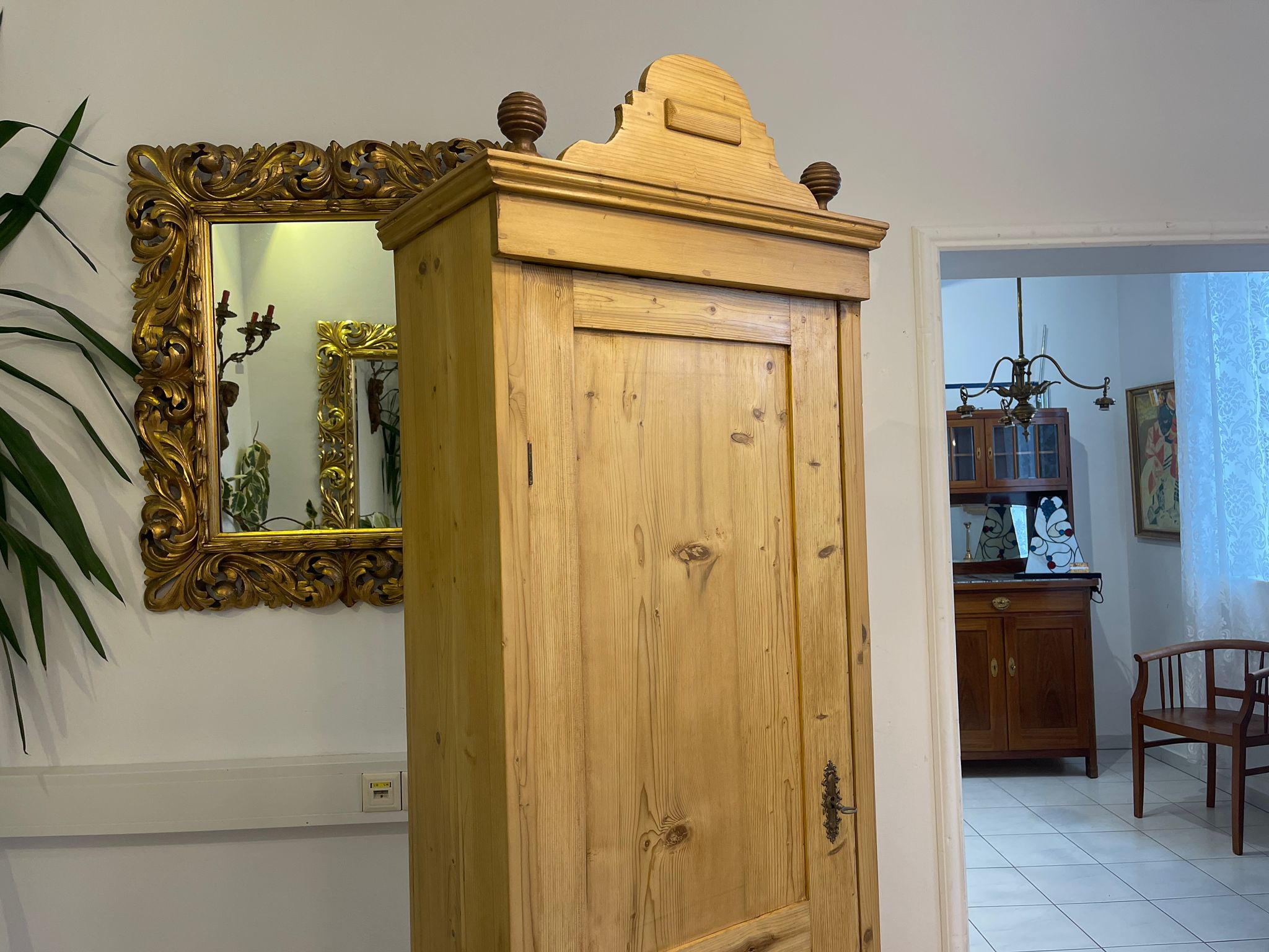 Originaler 1 türiger Bauernschrank Jugendstil Naturholzschrank Bauernstube E1020