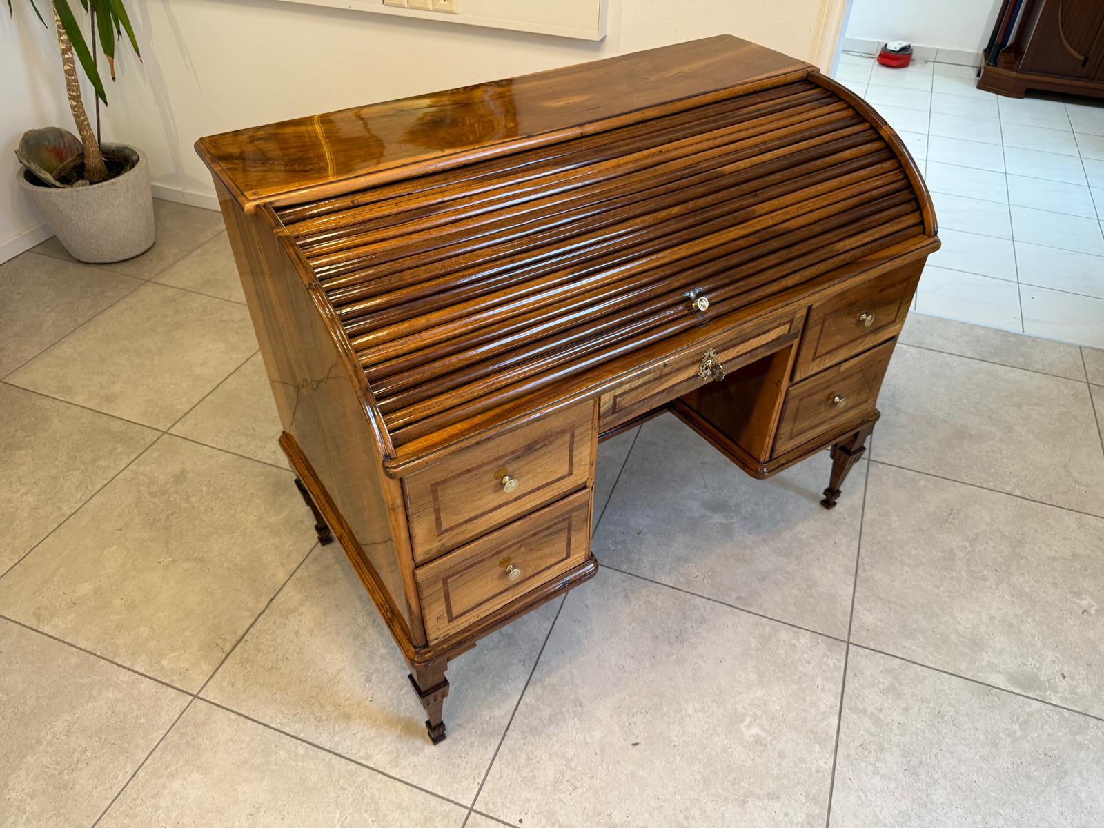 Sale Restauriert Barock Rolladen Sekretär um 1780 Antiquität G2049