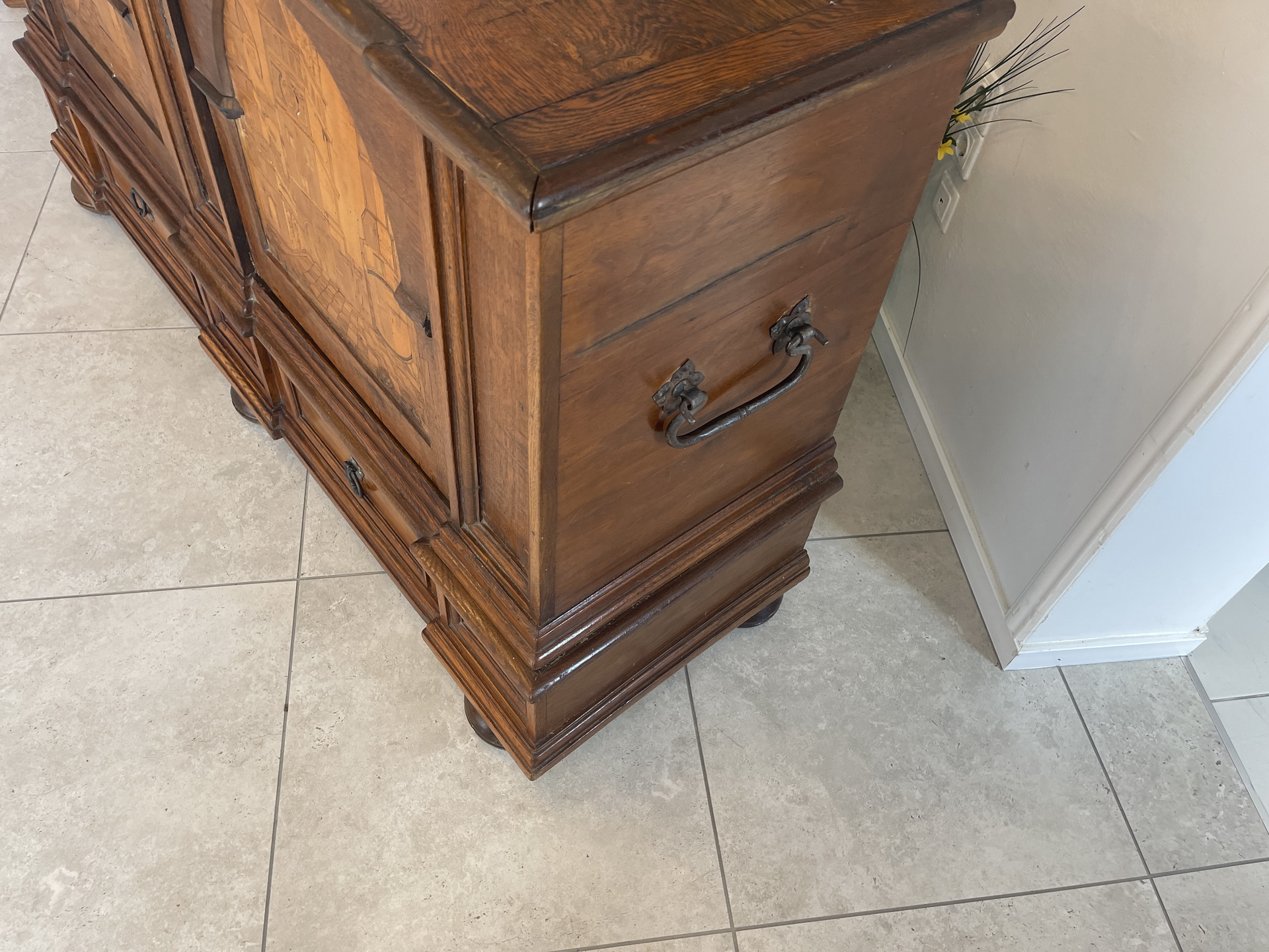 Chesterfield-20 Antike Biedermeier Bauerntruhe aus Naturholz im Originalzustand A4549