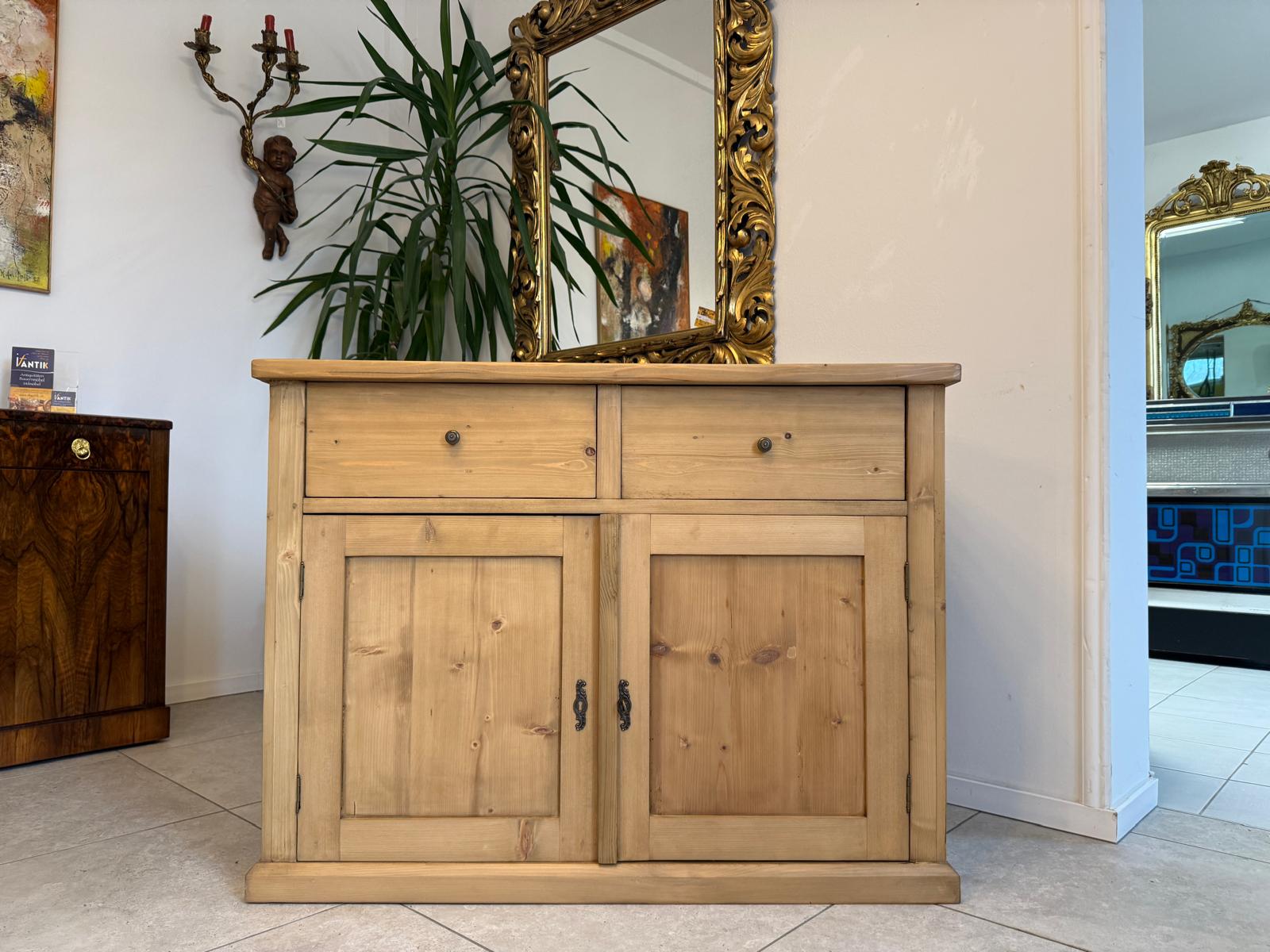 Bäuerliche Anrichte Laden Kommode Laden Kasterl Antik Weichholz D1126