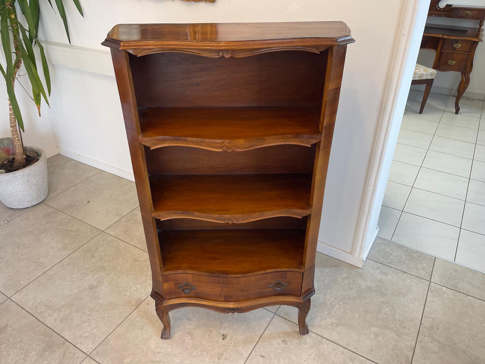 Barockstil Regal Ablage Bücherregal aus Buchenholz, zierlich und stilvoll G1198