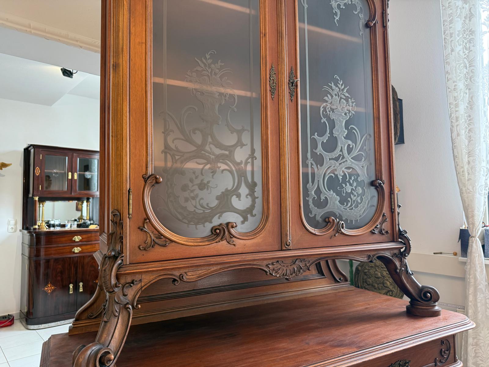 SALE Pfeiferlbarock Aufsatzbuffet Altarschrank Aufsatzschrank Eichenholz  – D2657