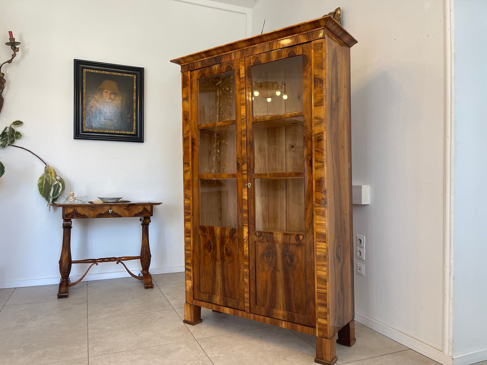 SALE Restaurierte Biedermeier Vitrine Bücherschrank Bibliotheksschrank ANTIQUITÄT G1374
