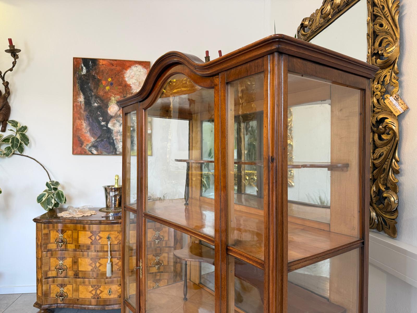 Altrestaurierte Spätbiedermeier Vitrine Bücherschrank Glasschrank Antiquität D2725