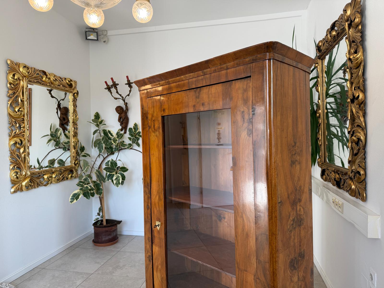 Antiquität Sale Biedermeier Vitrine Bücherschrank Nussholz G2212