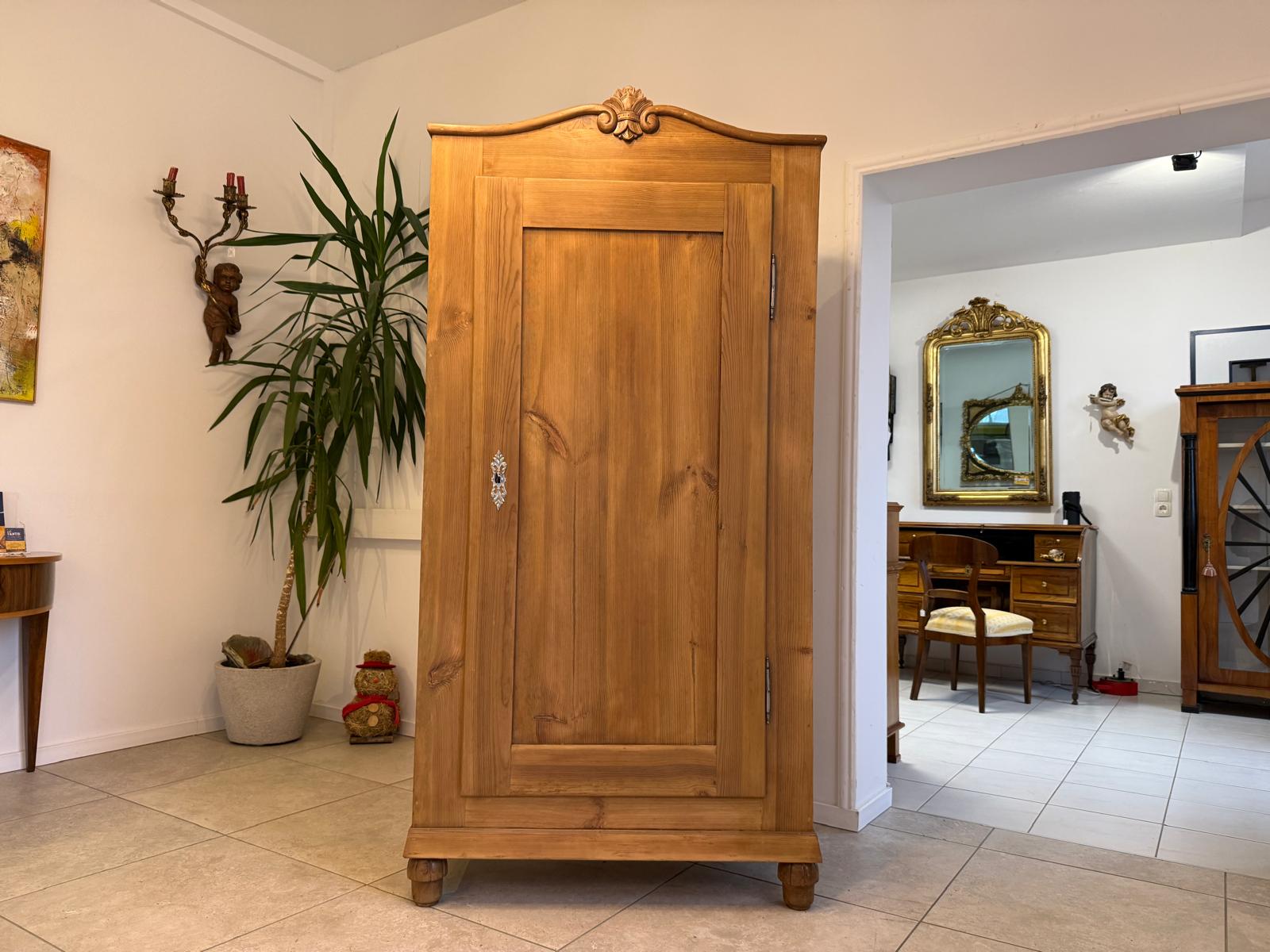 Restaurierter 1 türiger Bauernschrank Biedermeier Naturholzschrank G2261