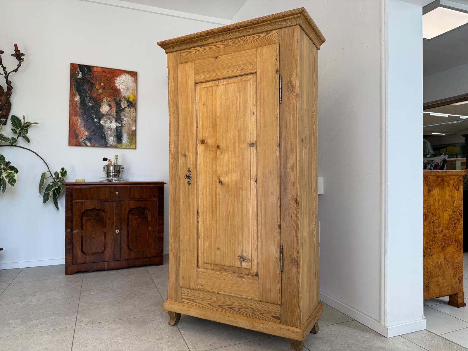 Restaurierter Biedermeier Bauernschrank Naturholzschrank Antik G1855