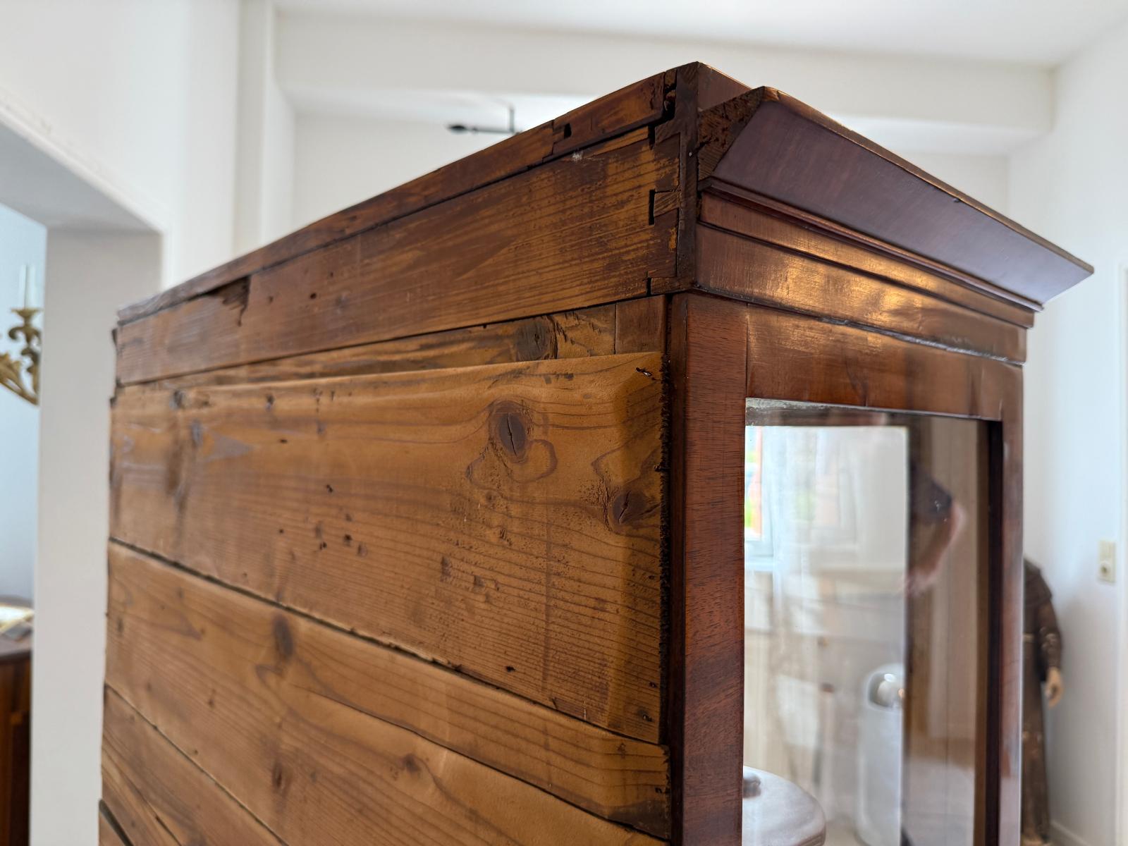 Restaurierte Stilvitrine Biedermeier Glasschrank Bücherschrank G2014