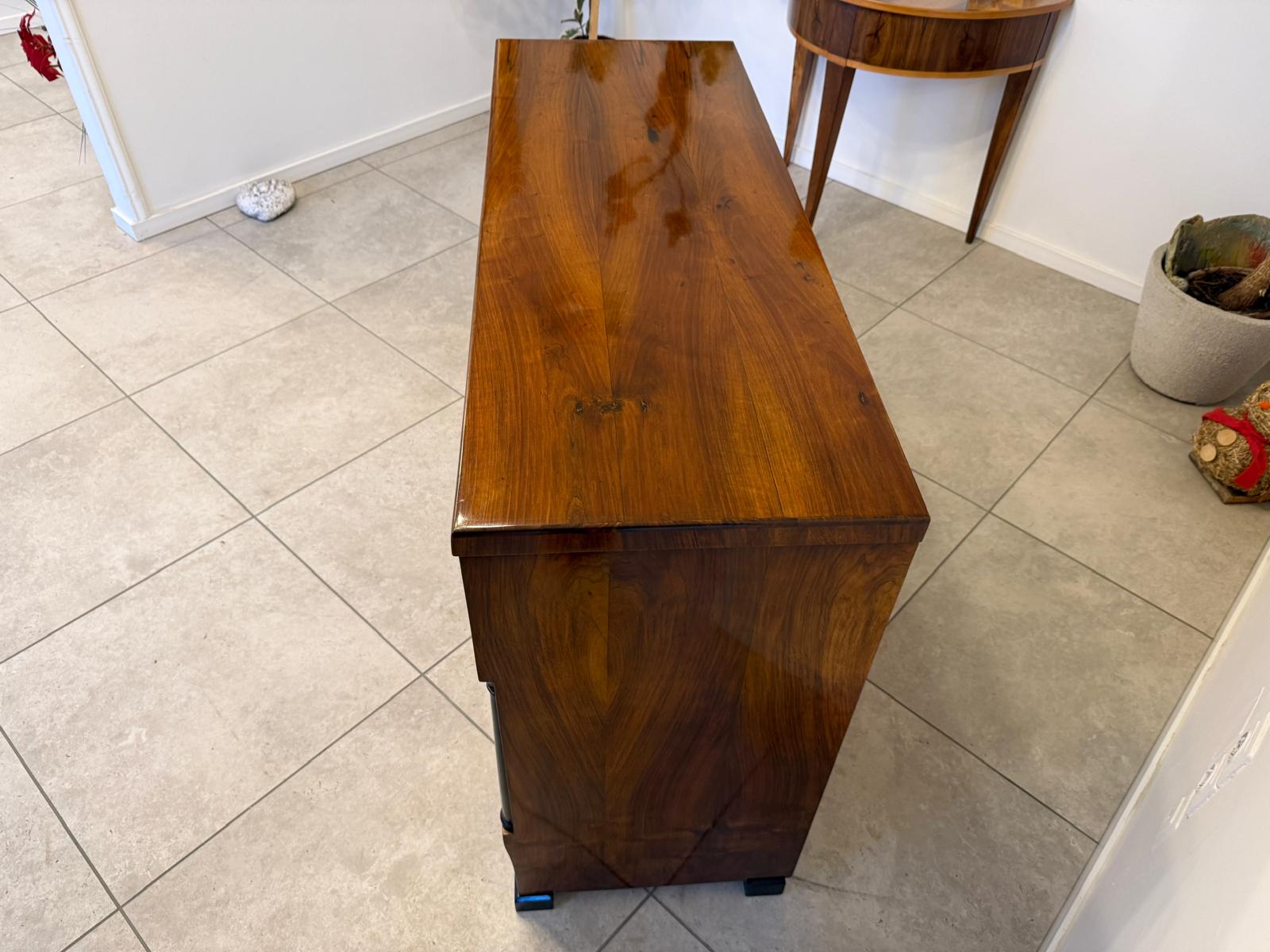 Restaurierte Biedermeier Kommode 4 Ladenkommode Nussholz G2391