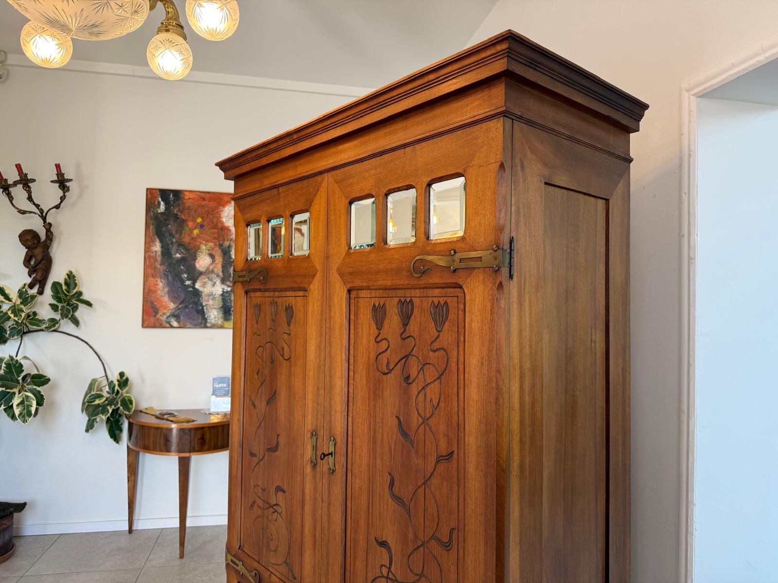 Sale Originaler Jugendstil Kleiderschrank Kasten Antiquität G2196