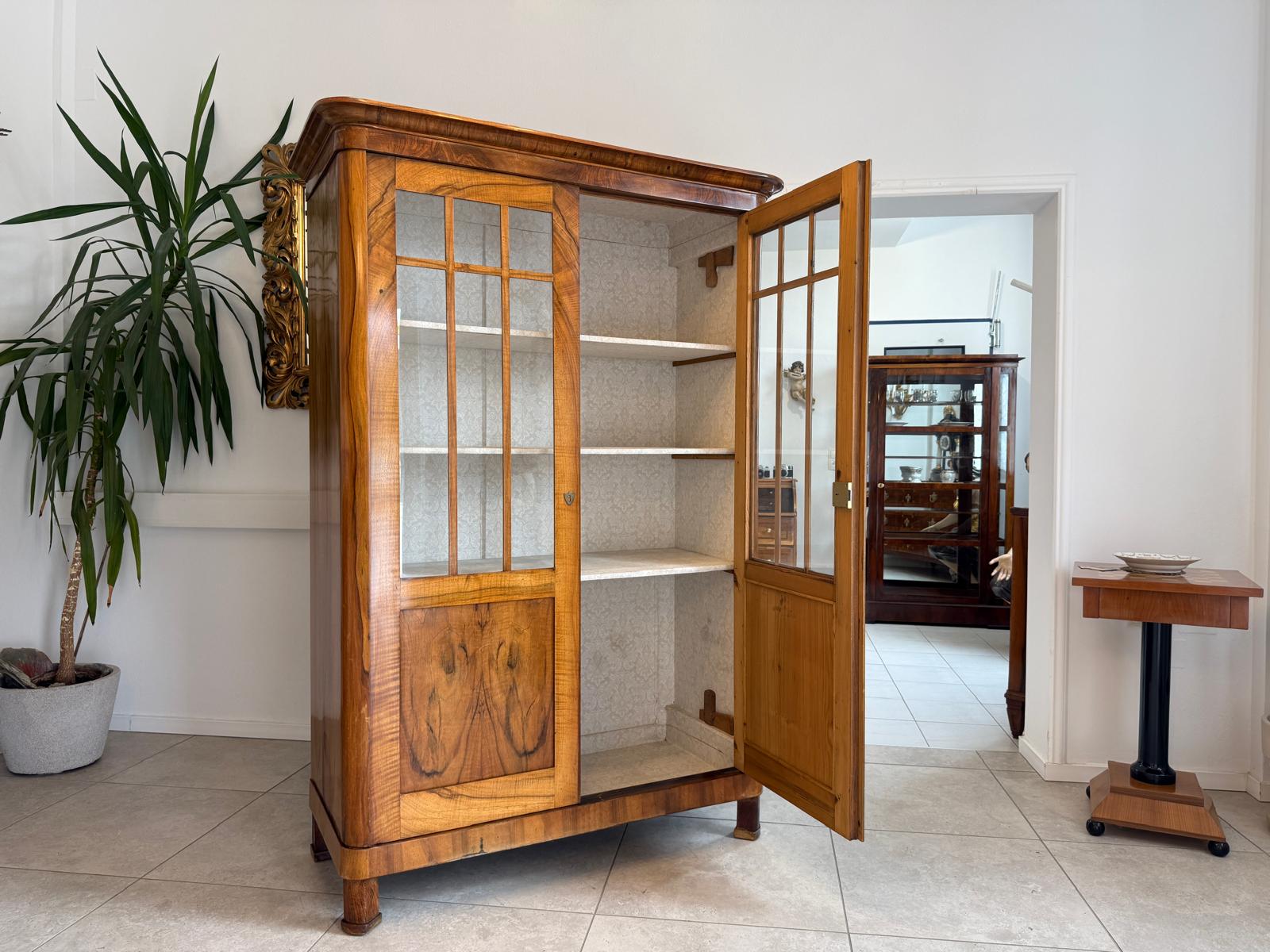 Originale Biedermeier Vitrine Bücherschrank Glasschrank G2102