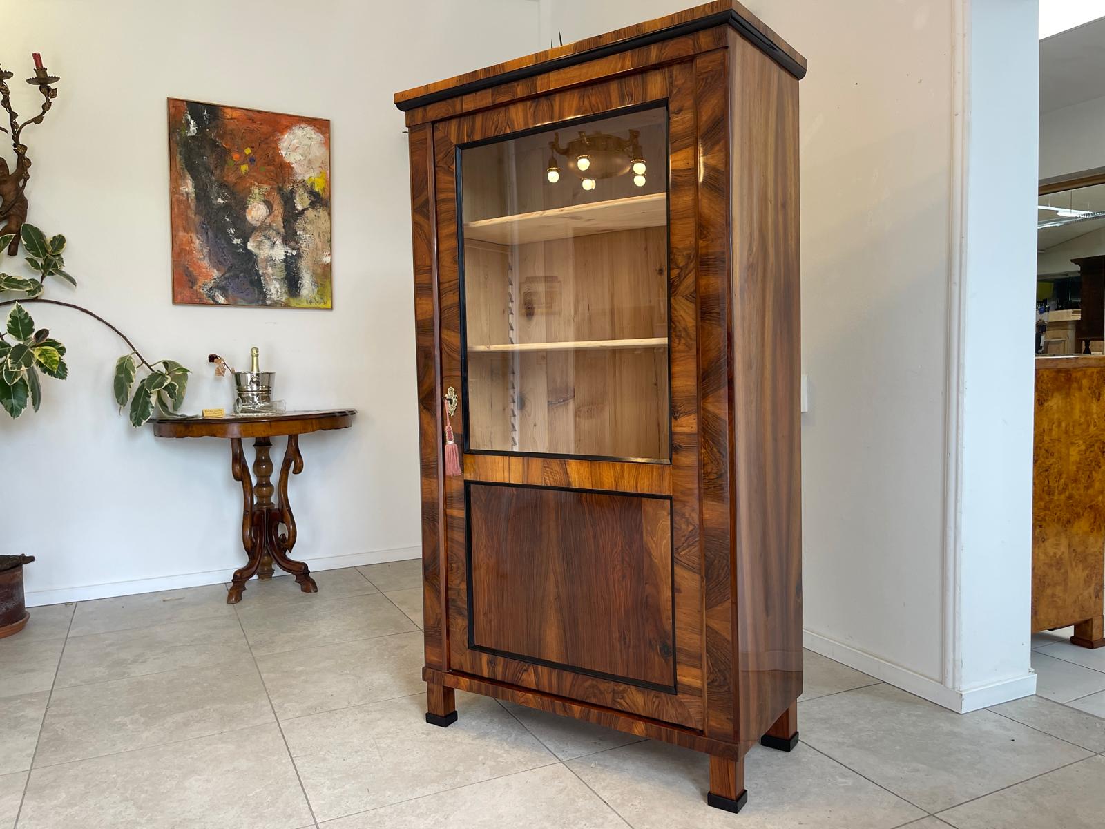 Originale Biedermeier Vitrine Glasschrank Antiquität Bücherschrank G1746