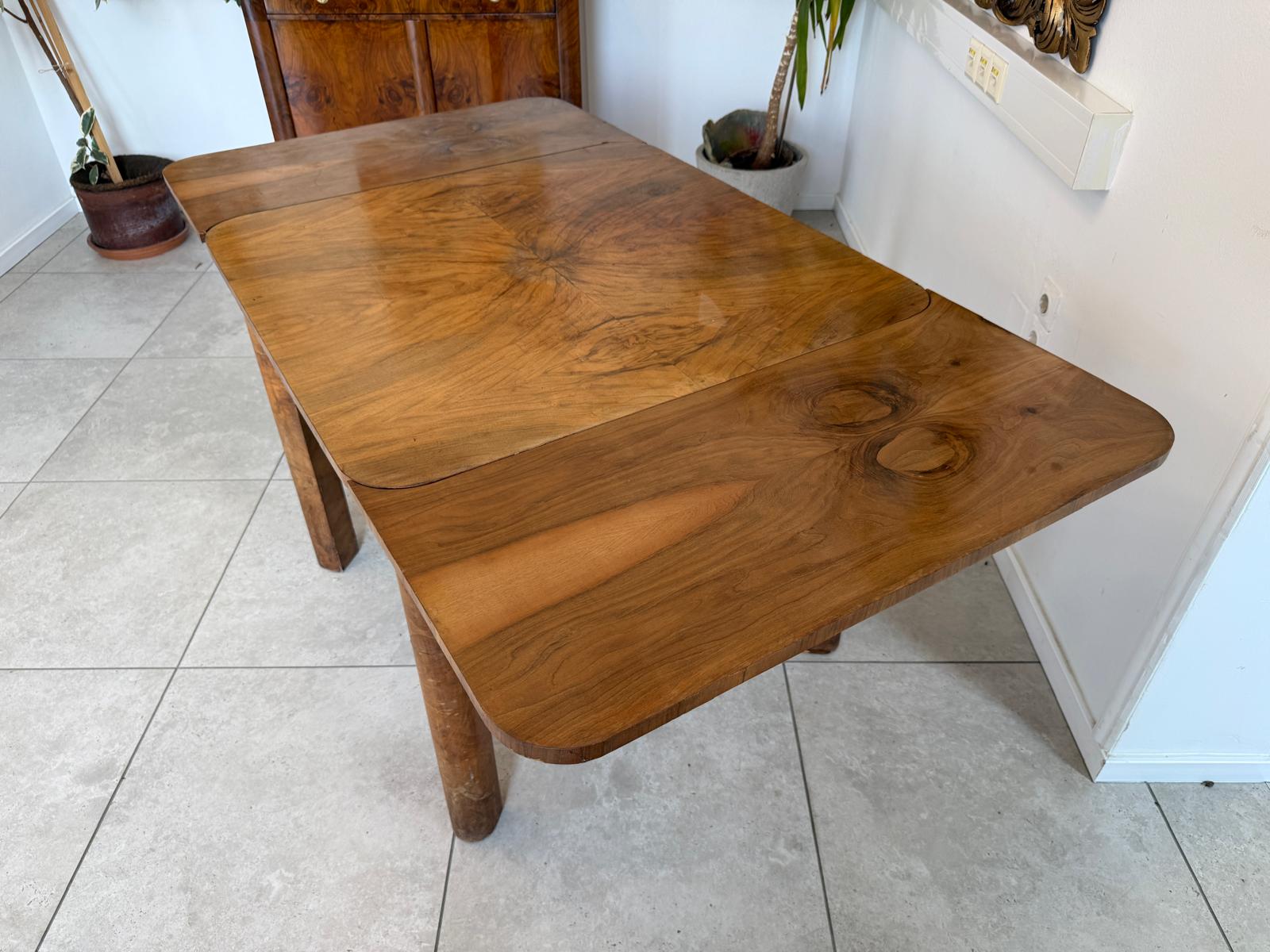 Art Deco Bauhaus Beistelltisch Rund Auszugtisch D2583