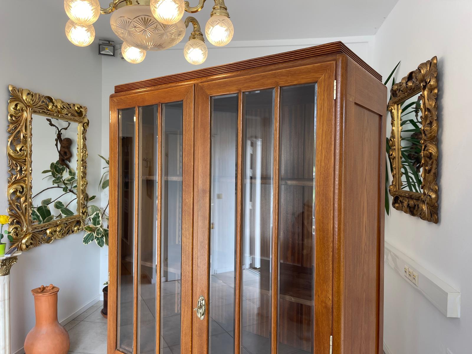 SALE Resturierte Vitrine Bücherschrank Jugendstil Glasschrank G1689