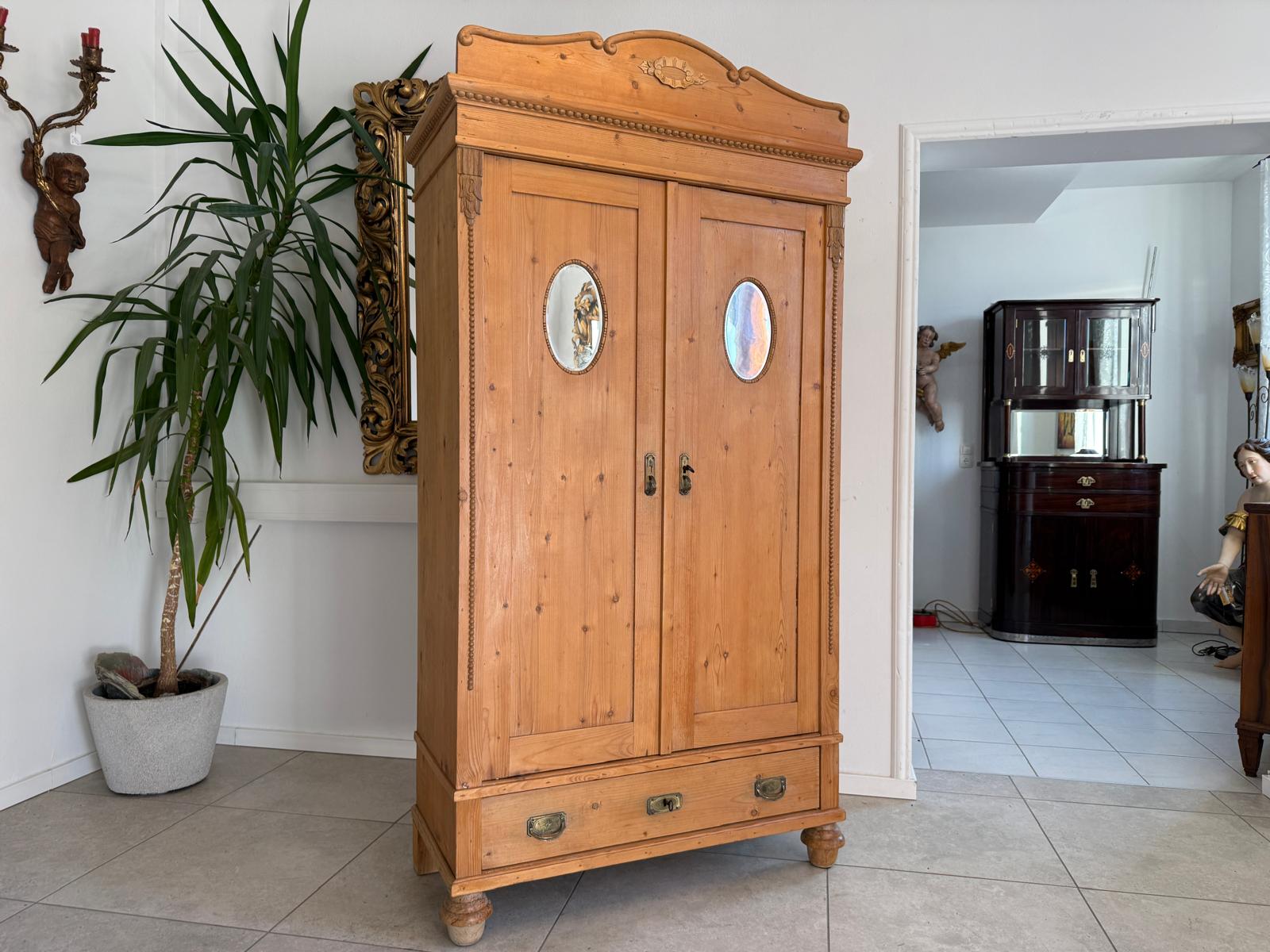 Steirischer Bauernschrank Jugendstil Schrank Spiegelschrank G1050