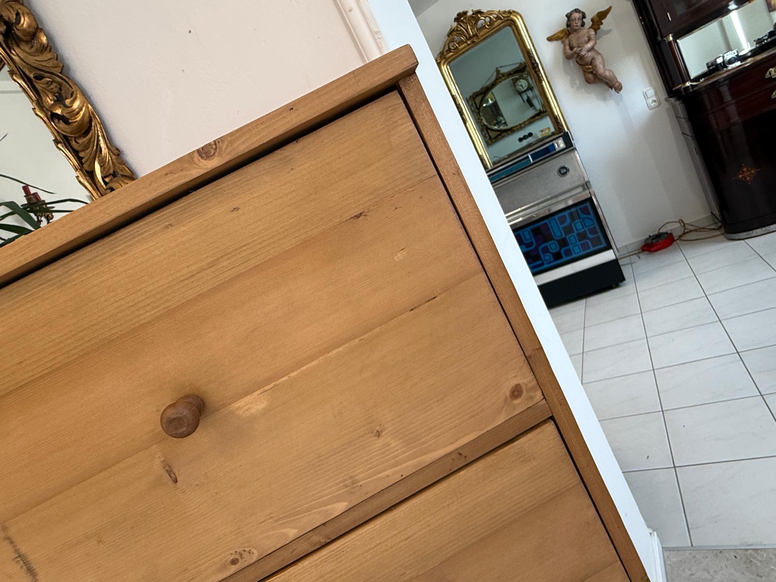 Bäuerliche 8 Ladenkommode Apothekerschrank Altholzkommode Weichholz Antik D1183