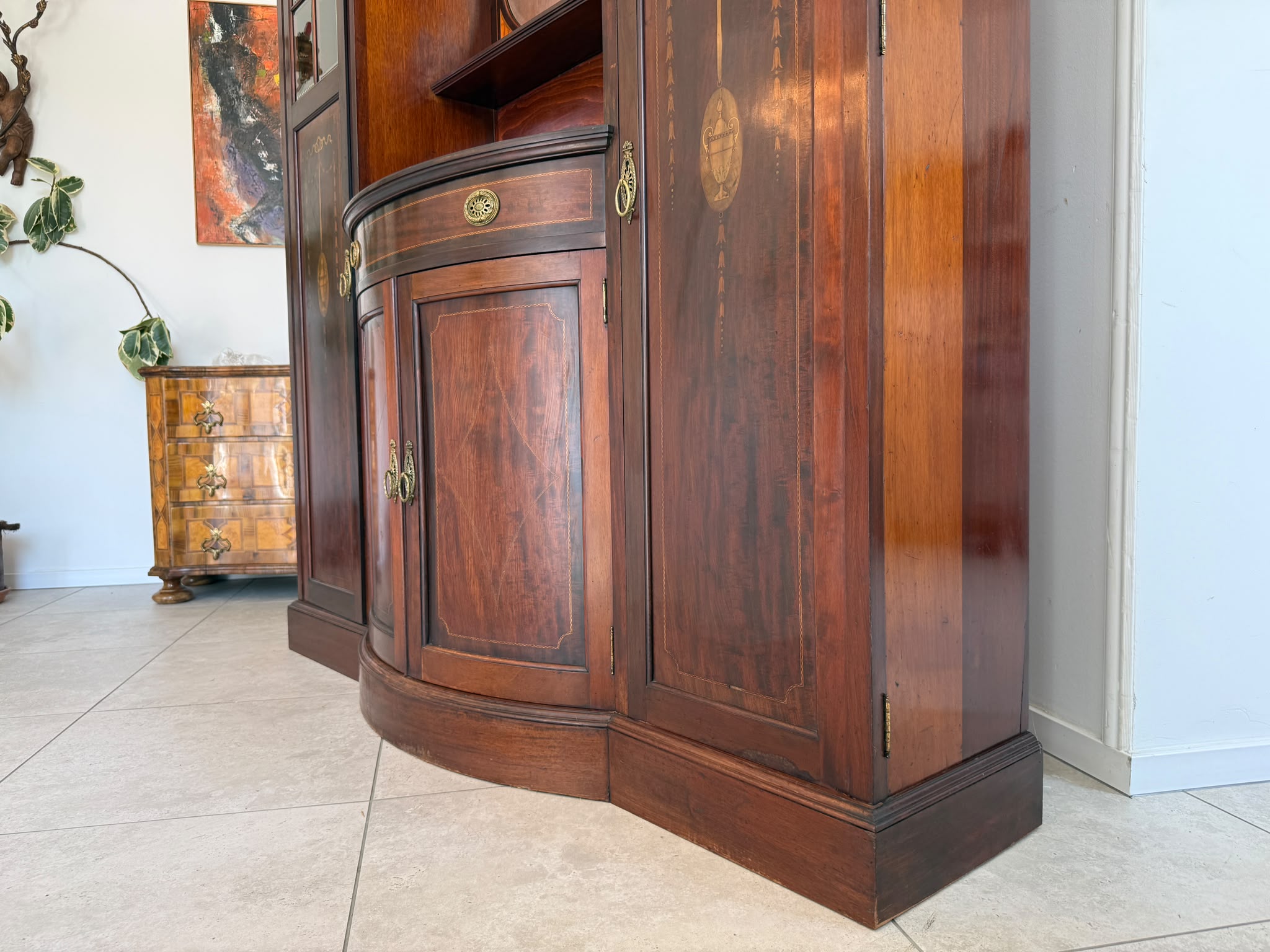 Jugendstil Bücherschrank Vitrinenschrank Original D2617