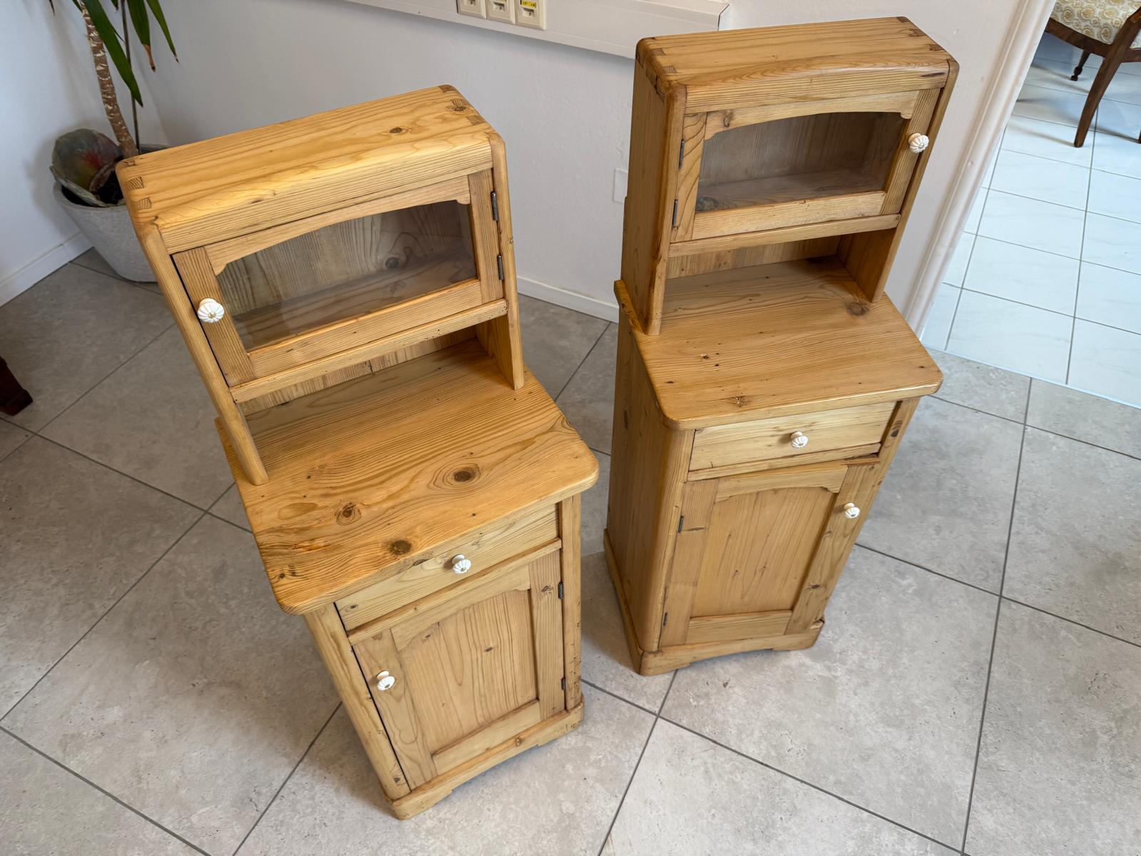 2 Restaurierte Bäuerliche Nachtkasterl Naturholzkasterl G2122