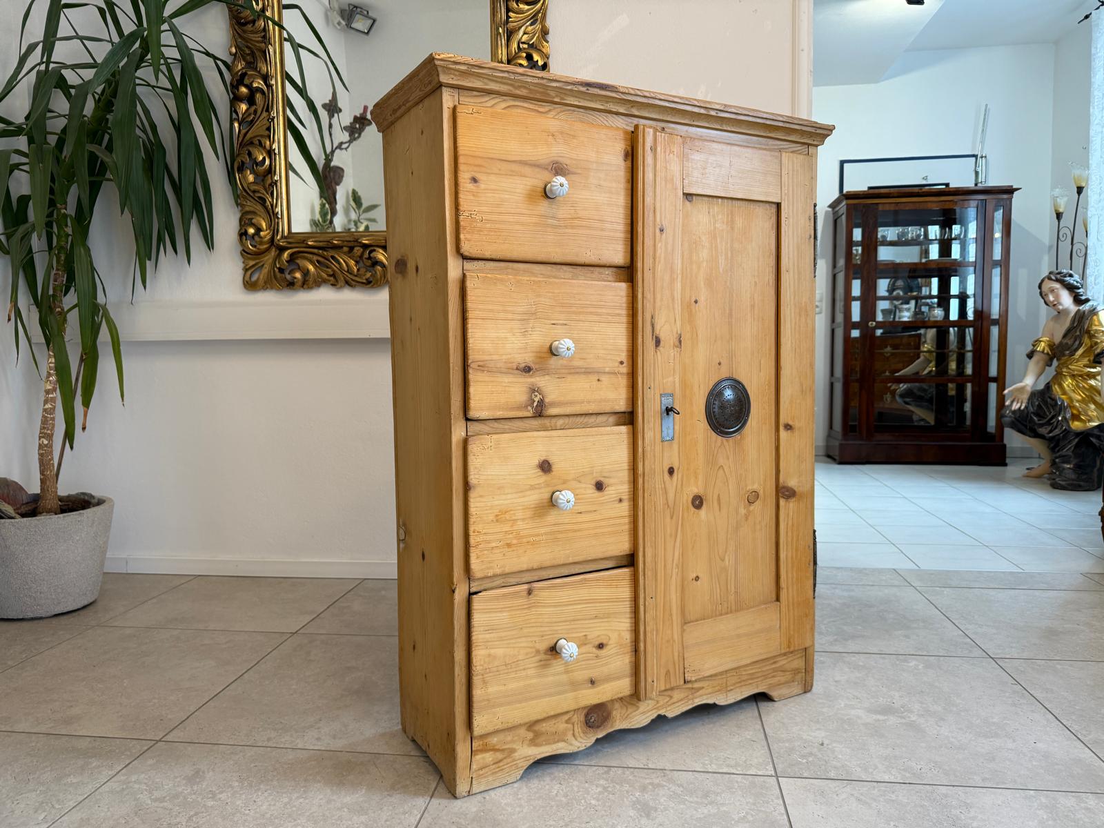 Brotschrank Almerschrank Speiskasten Bauernkasten Naturholzschrank Antik G2141