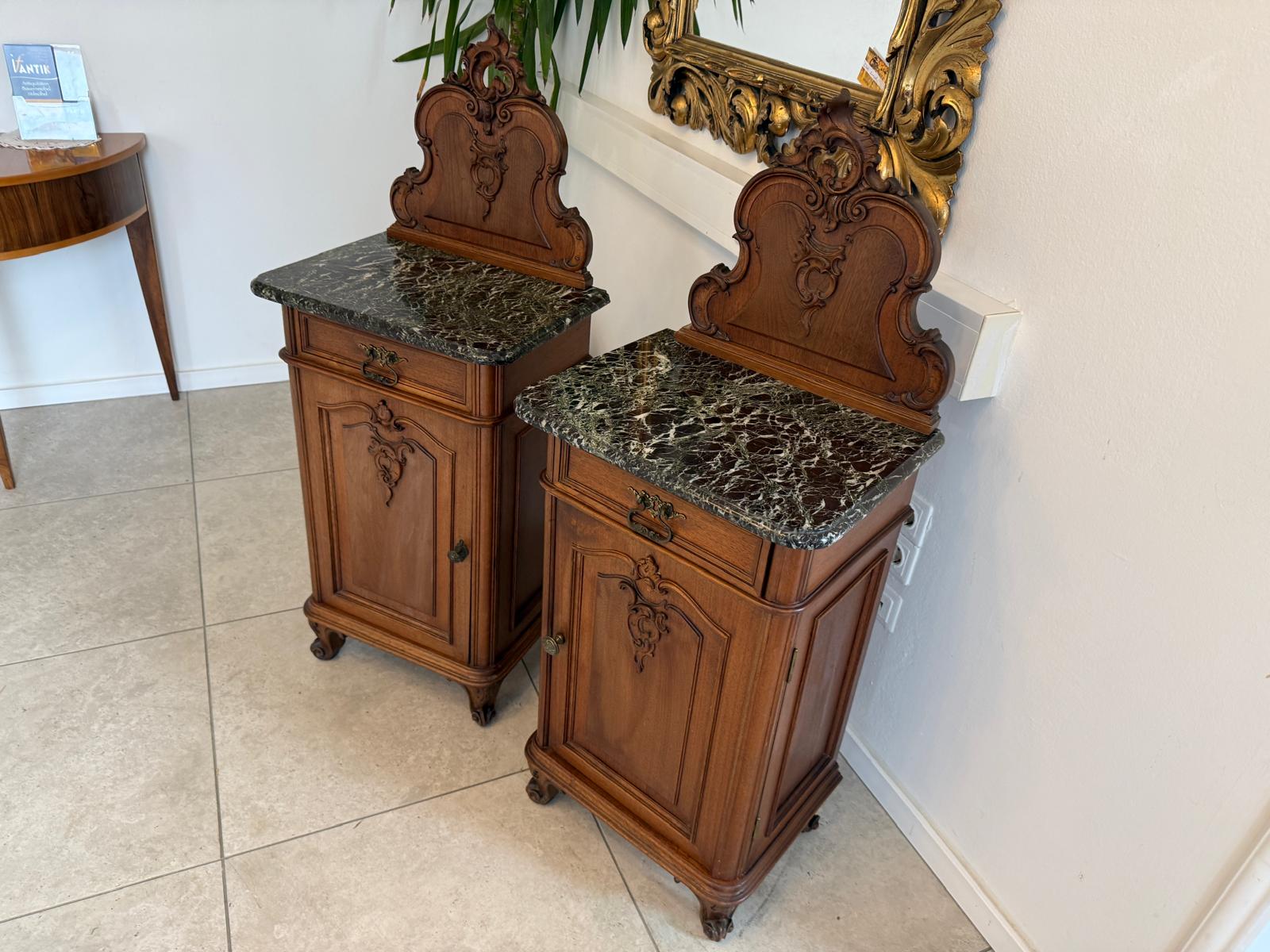 Originales Pärchen Gründerzeit Historismus Nachtkasterl Pfeiferlbarock  Antiquität D1030