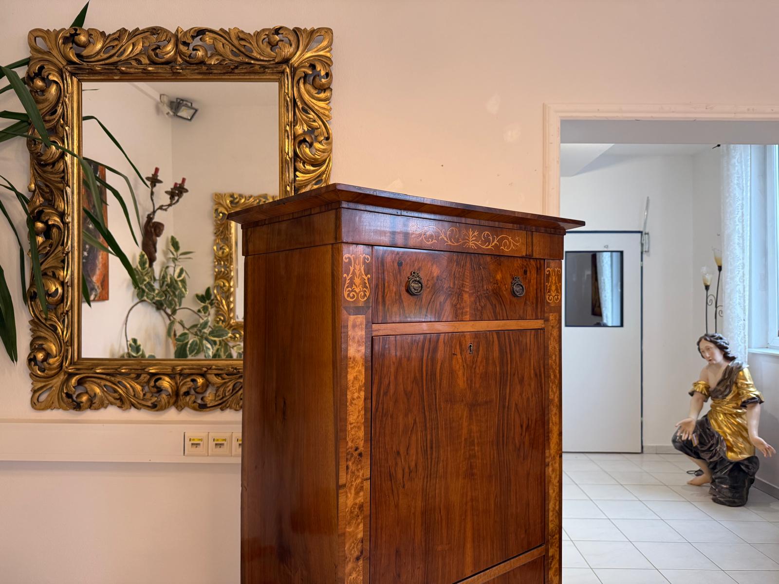 Zierlicher Barocker Sekretär Schreibtisch Wurzelholz G2302